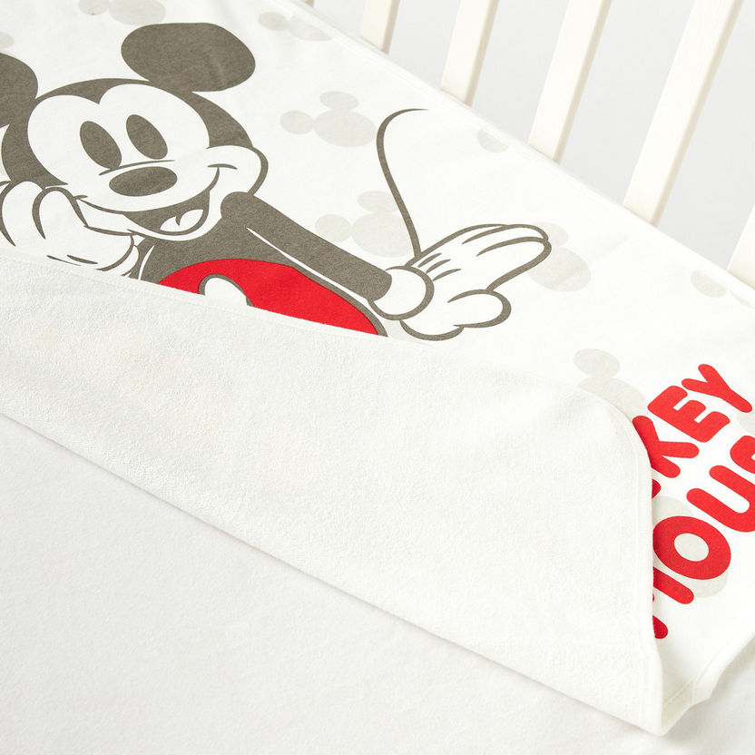 Disney Mickey Mouse Slogan Print Waterproof Sheet - 60x100 cm-Baby Bedding-image-3