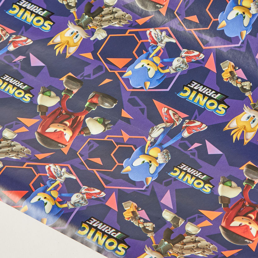 First Kid Sonic The Hedgehog Print Gift Wrapping Sheet - 76x200 cm-Party Supplies-image-2