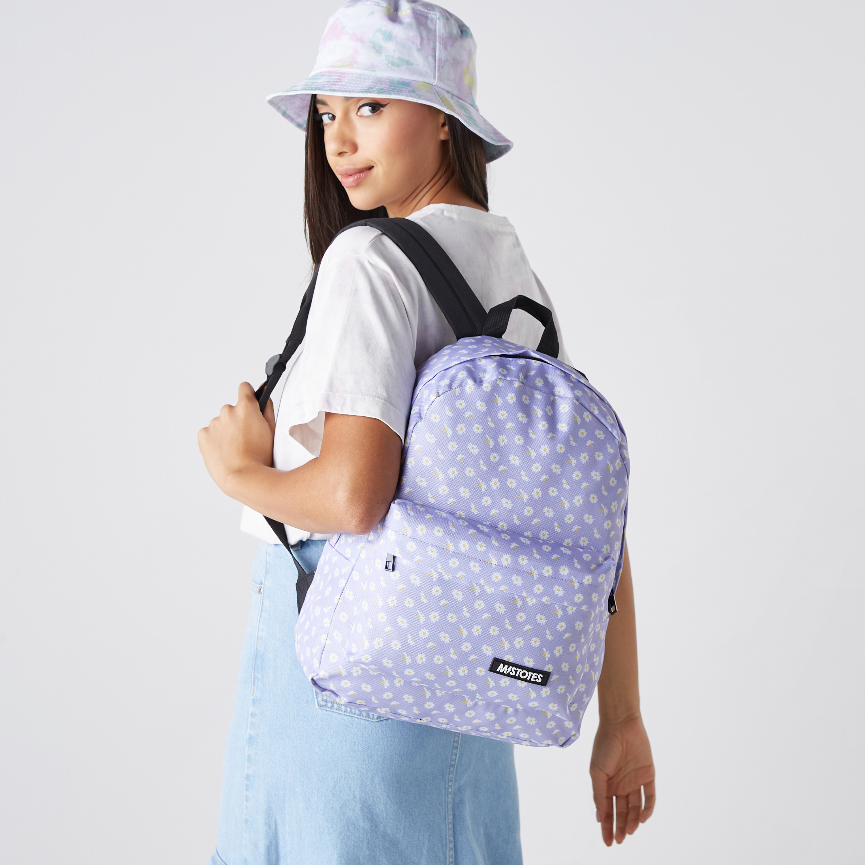 Mistotes All-Over Floral Print Backpack with Adjustable Straps - 27x10x21 cms-women-bagsandwallets-backpacks-image-2