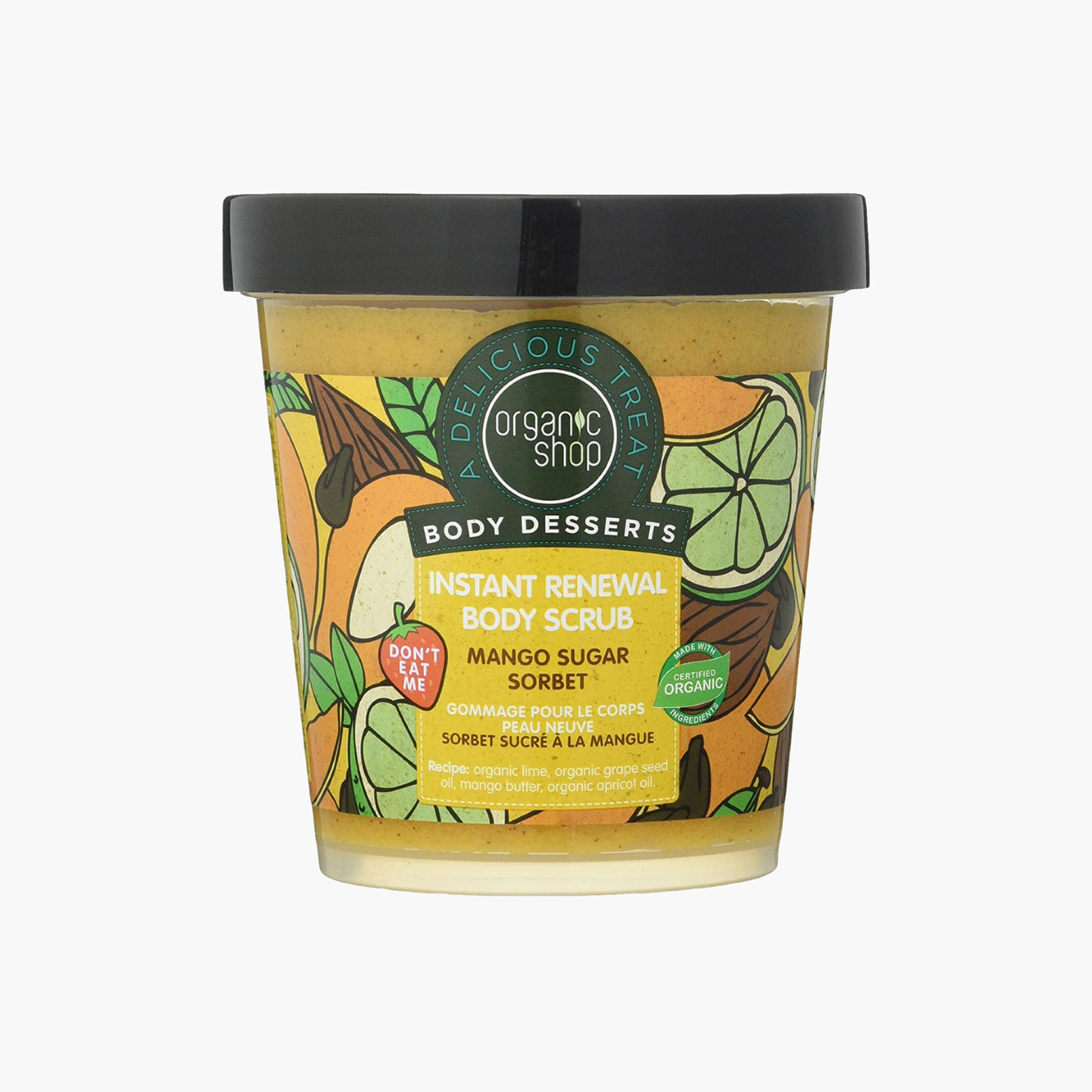 Organic Shop Body Desserts Mango Sugar Sorbet Instant Renewal Body Scrub - 450 ml-beautyandpersonalcare-bathandbody-bathandshower-scrubs-image-1