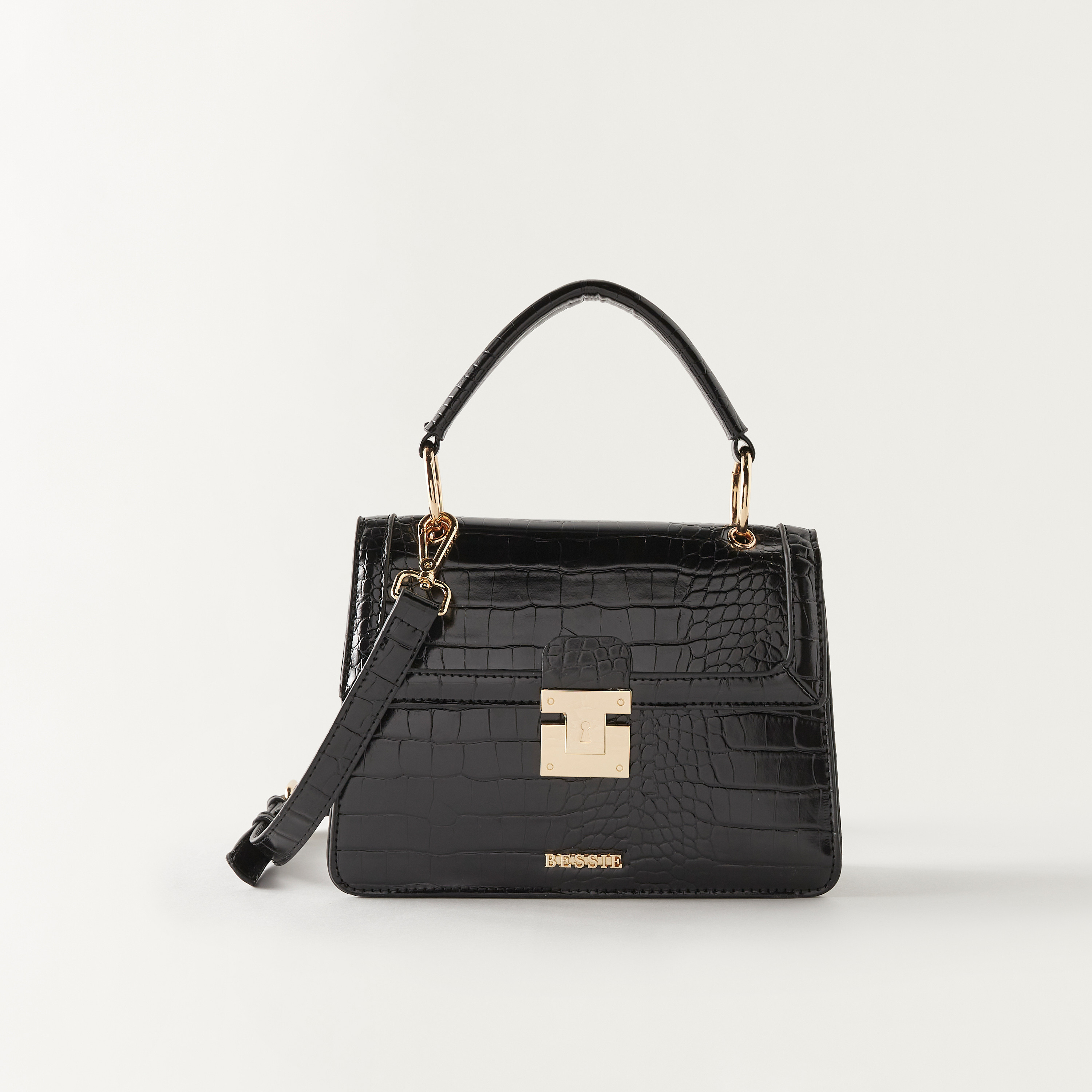 Bessie London Textured Satchel Bag