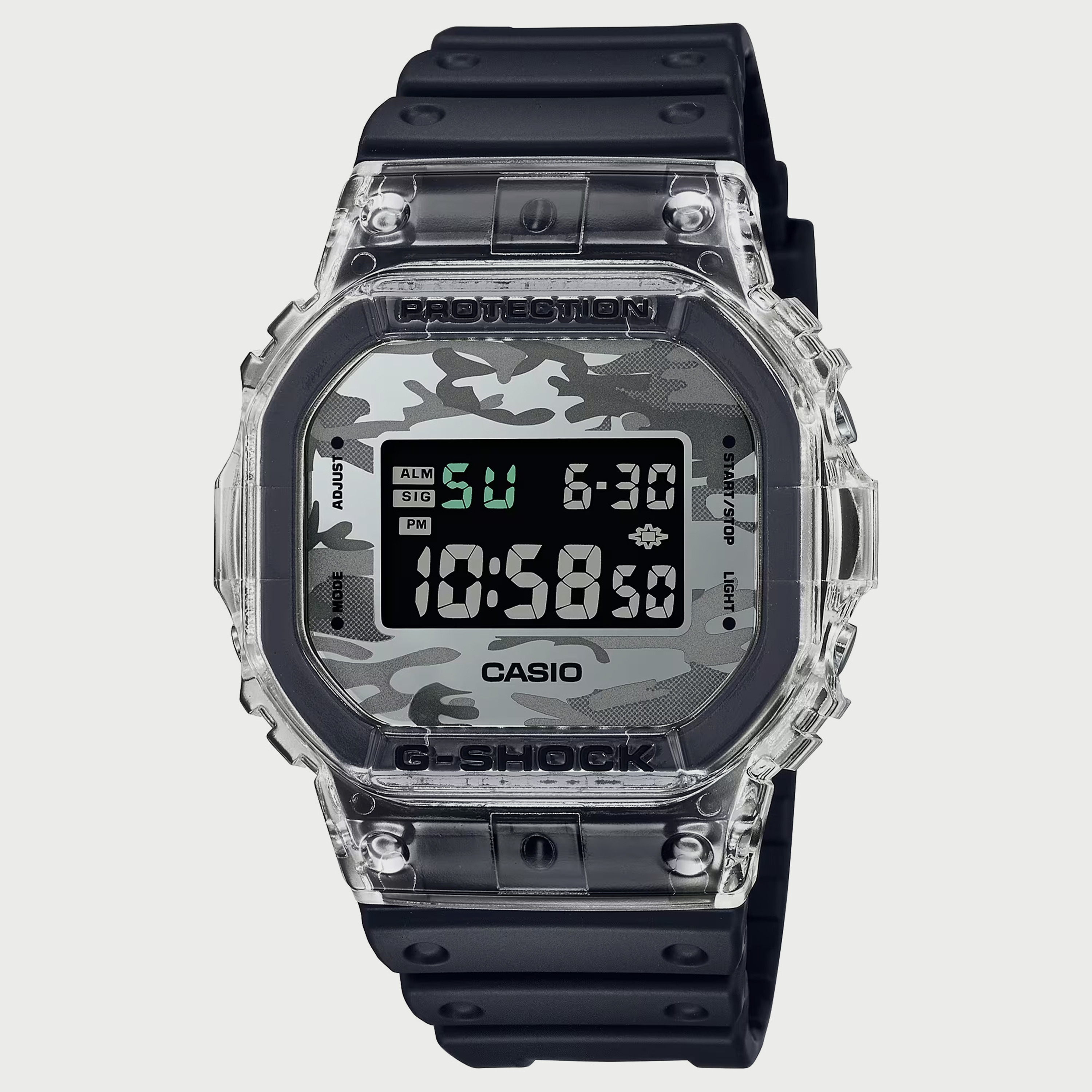 DW-5600SKC-1DR ساعة رقمية للرجال بلون أسود مع سوار سيليكون من جي شوك-men-watchesandjewellery-watches-image-1