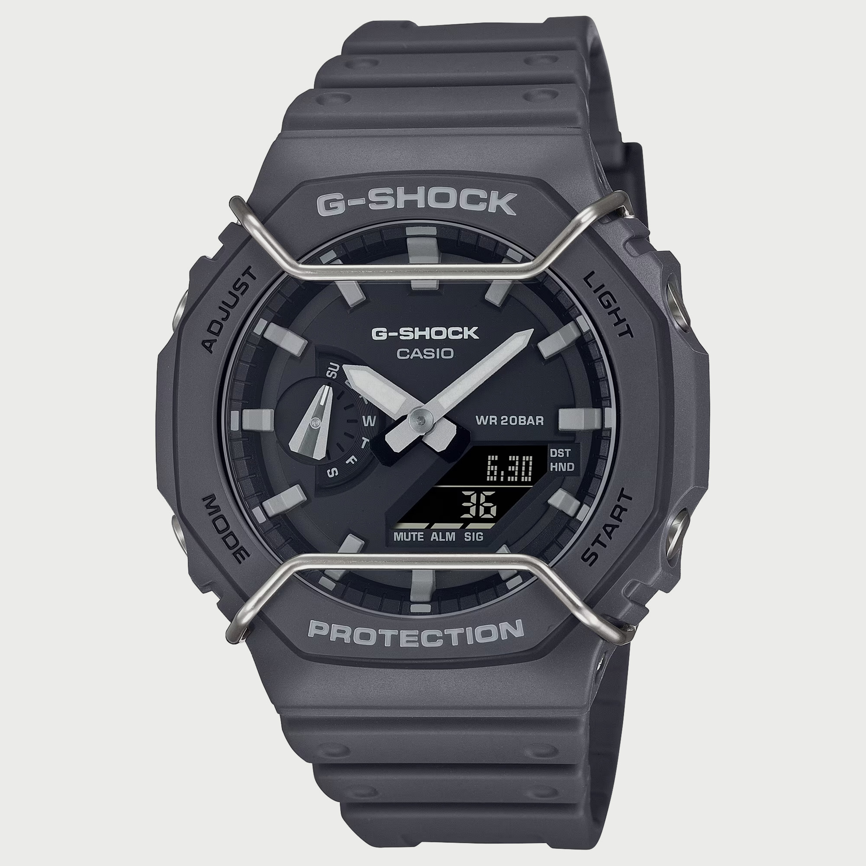 GA-2100PTS-8ADR ساعة أنالوج رقمية للرجال بلون أسود مع سوار سيليكون من جي شوك-men-watchesandjewellery-watches-image-1