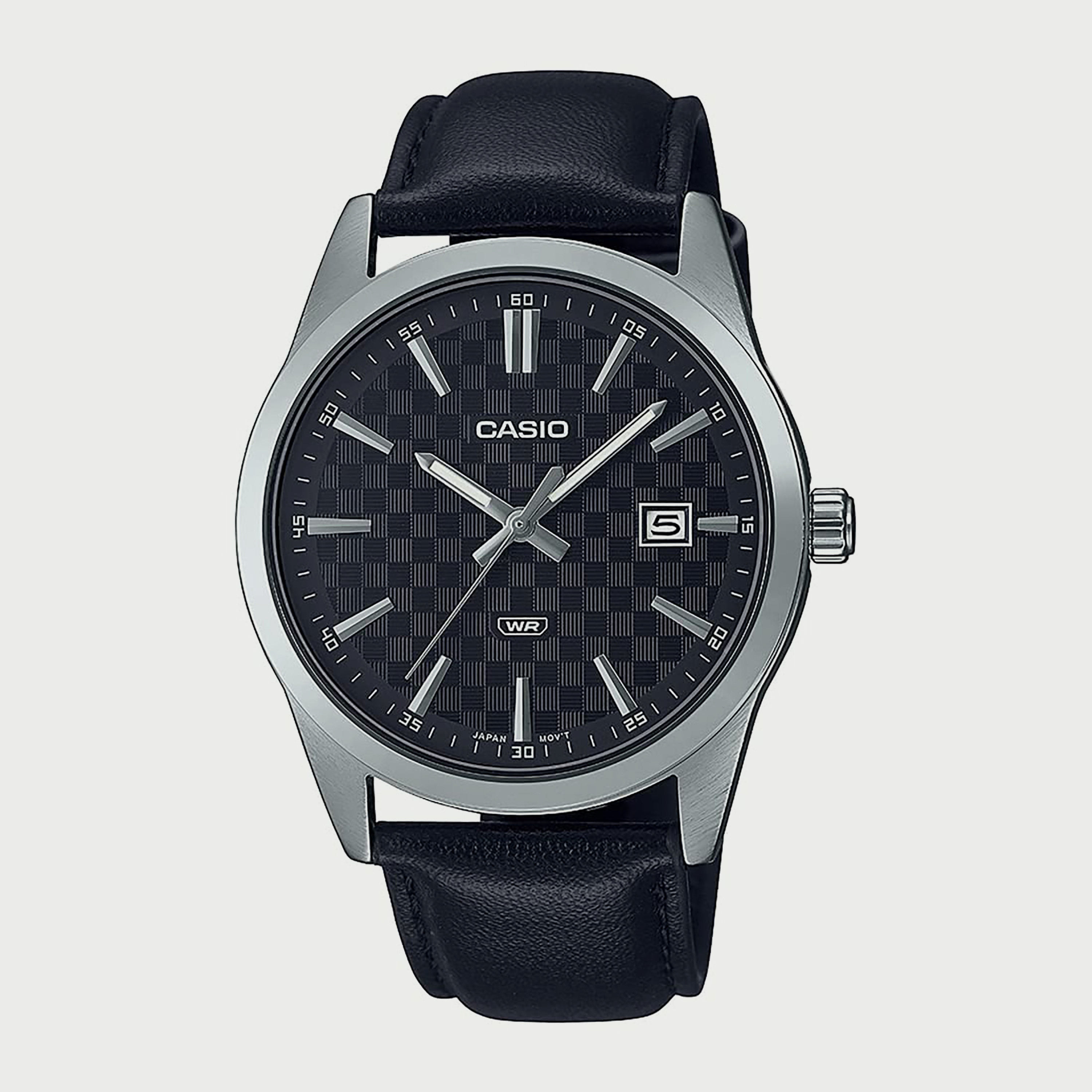 Casio Men's Black Analog Leather Strap Watch - MTP-VD03L-1AUDF-men-watchesandjewellery-watches-image-1