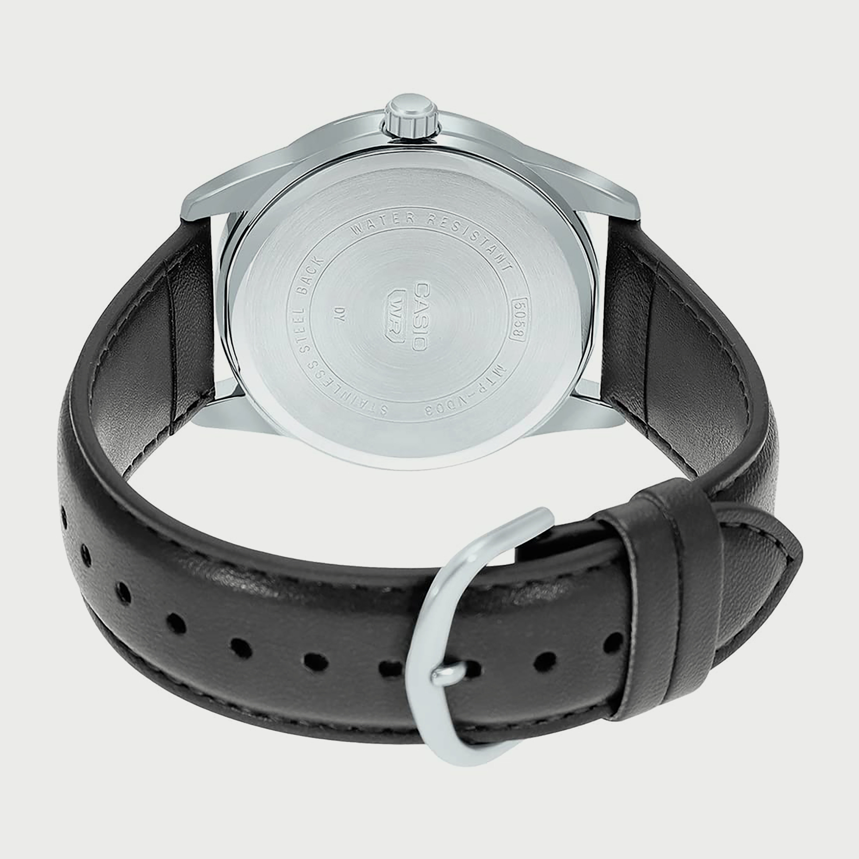 Casio Men's Black Analog Leather Strap Watch - MTP-VD03L-1AUDF-men-watchesandjewellery-watches-image-3