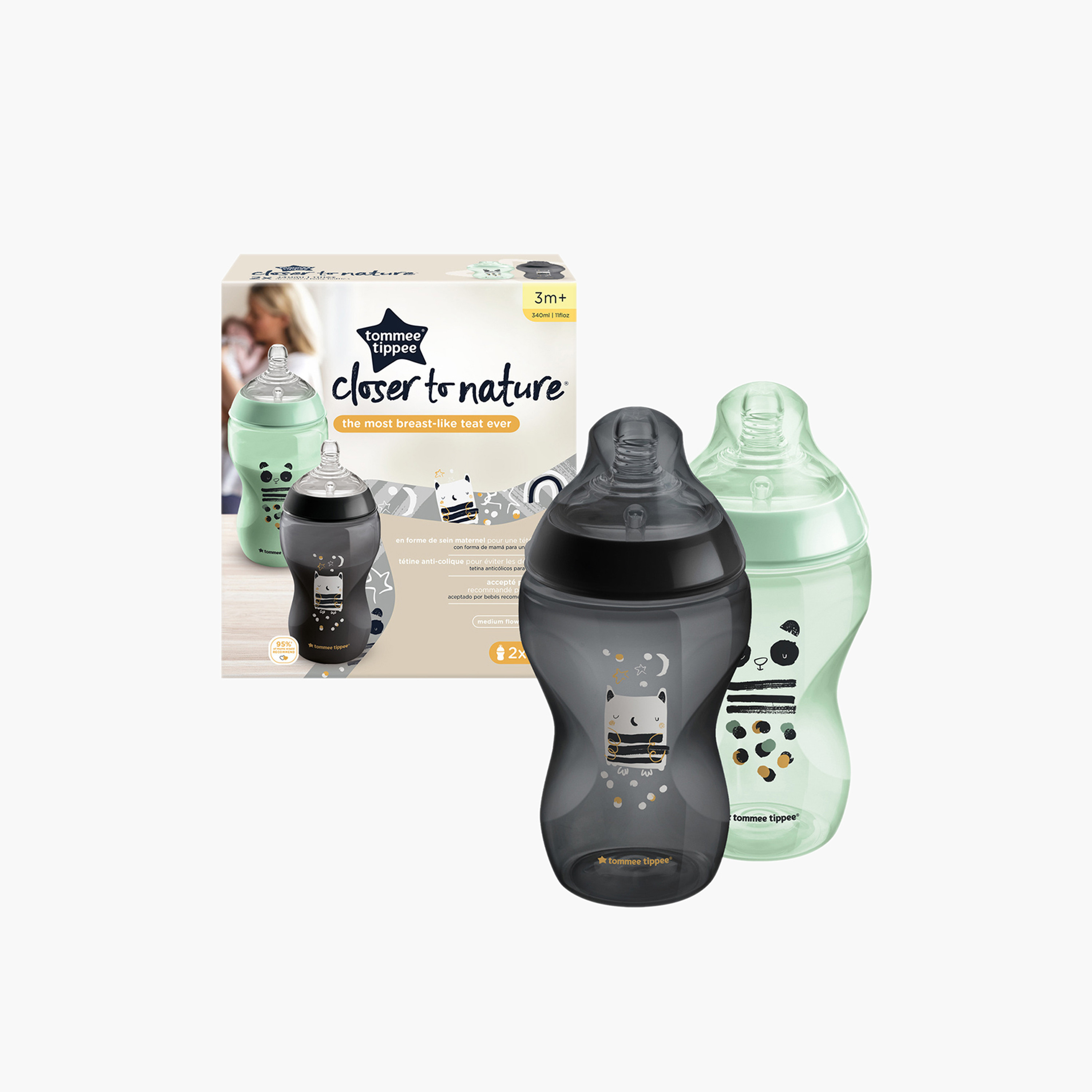 Tommee Tippee 2-Piece Printed Feeding Bottle Set - 340 ml-baby-feeding-feedingbottles-bottlesandteats-image-2