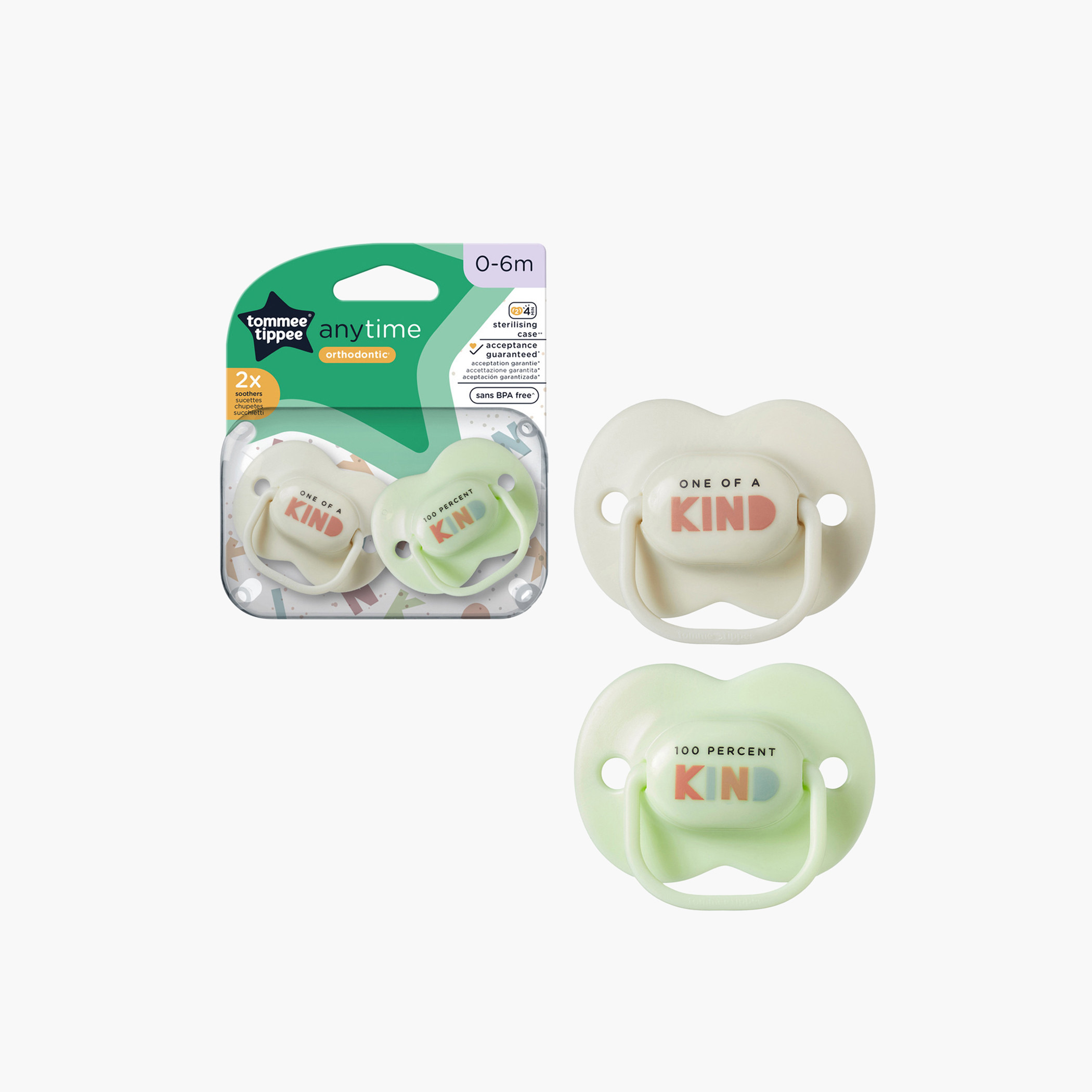 Tommee Tippee 2-Piece Assorted Anytime Orthodontic Soother Set - 0-6 months-baby-feeding-pacifiers-image-2