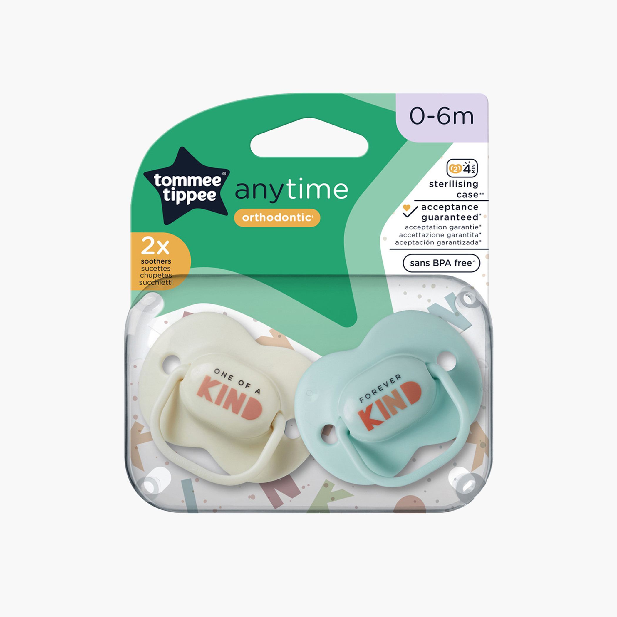 Tommee Tippee 2-Piece Assorted Anytime Orthodontic Soother Set - 0-6 months-baby-feeding-pacifiers-image-4