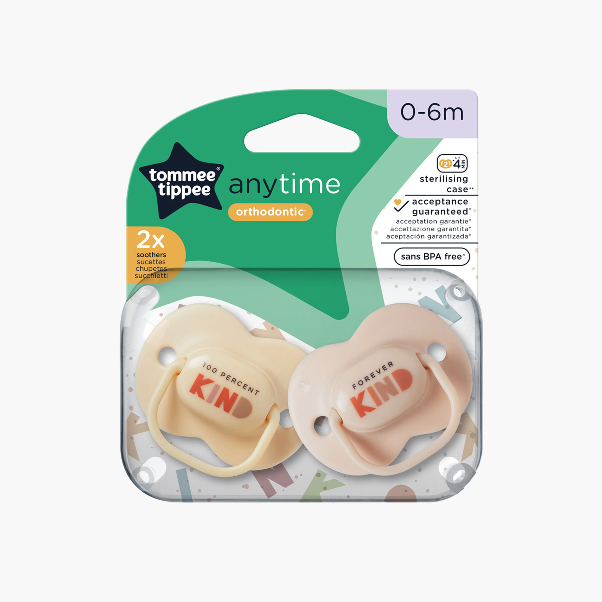 Tommee Tippee 2-Piece Assorted Anytime Orthodontic Soother Set - 0-6 months-baby-feeding-pacifiers-image-7