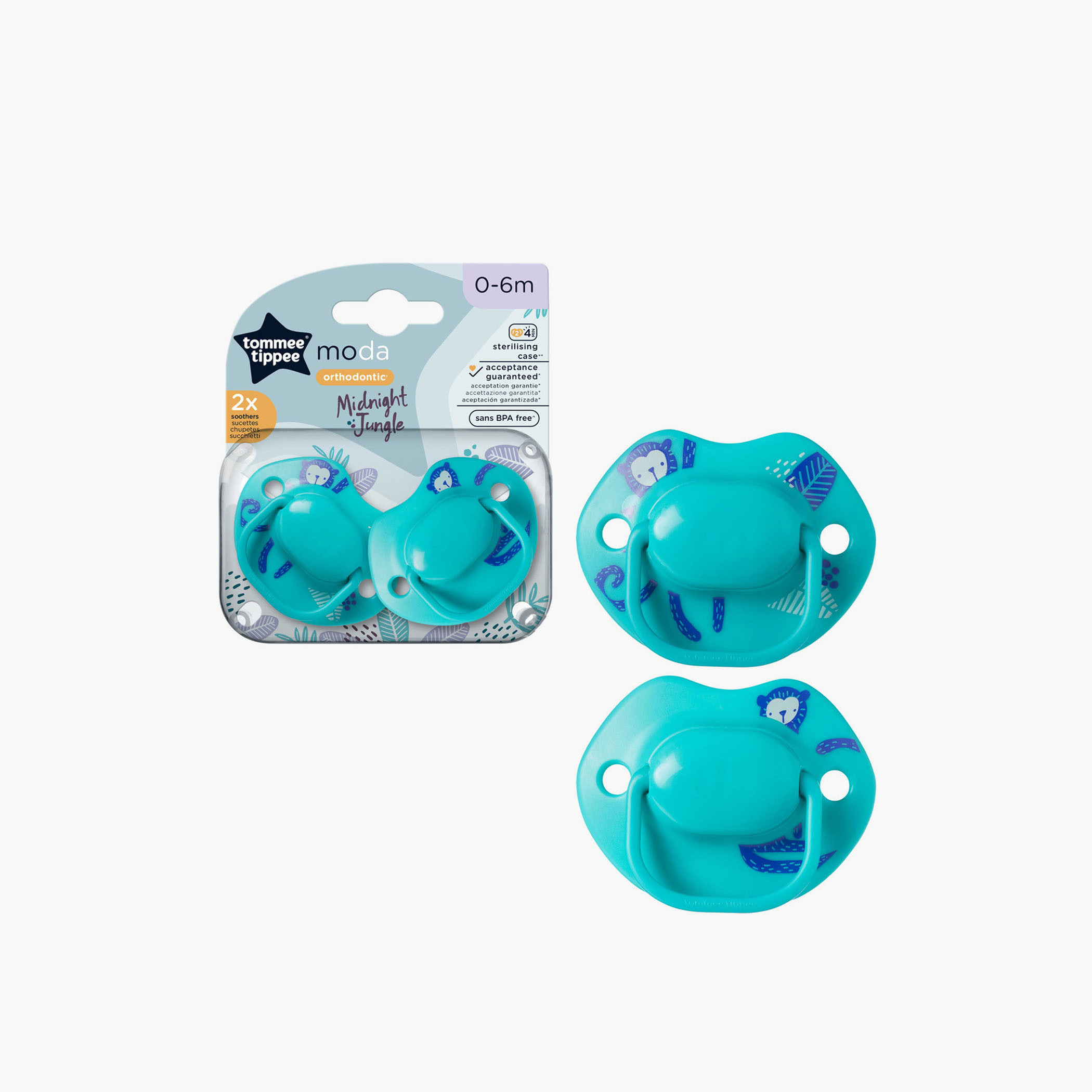 Tommee Tippee 2-Piece Moda Orthodontic Soother Set - 0-6 months-baby-feeding-pacifiers-image-2