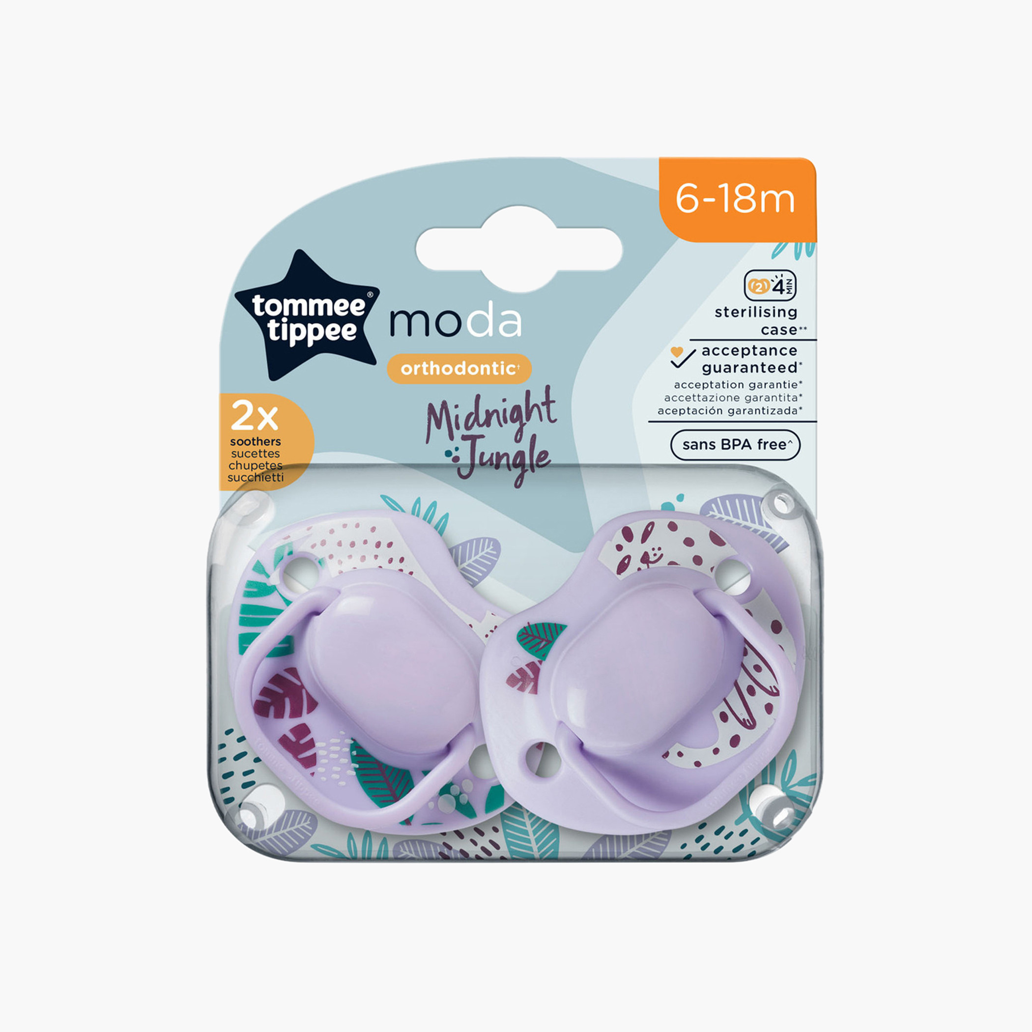 مجموعة لهايات مودا لتقويم الأسنان قطعتين من تومي تيبي - 6-18 شهر-baby-feeding-pacifiers-image-2
