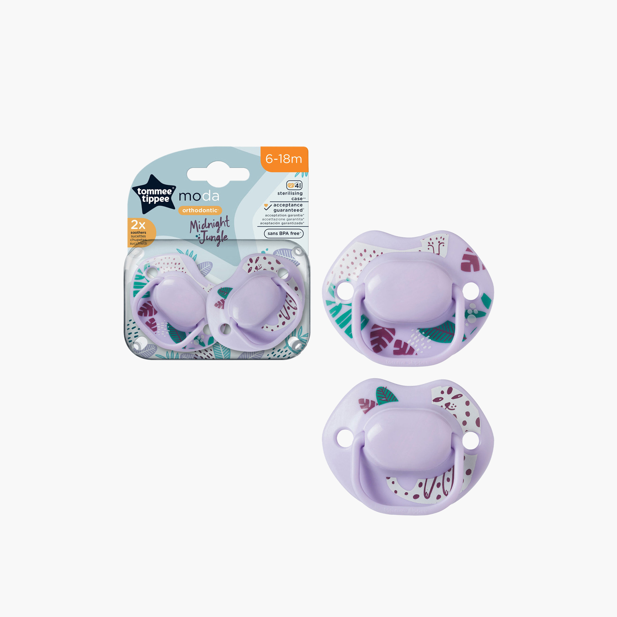مجموعة لهايات مودا لتقويم الأسنان قطعتين من تومي تيبي - 6-18 شهر-baby-feeding-pacifiers-image-3