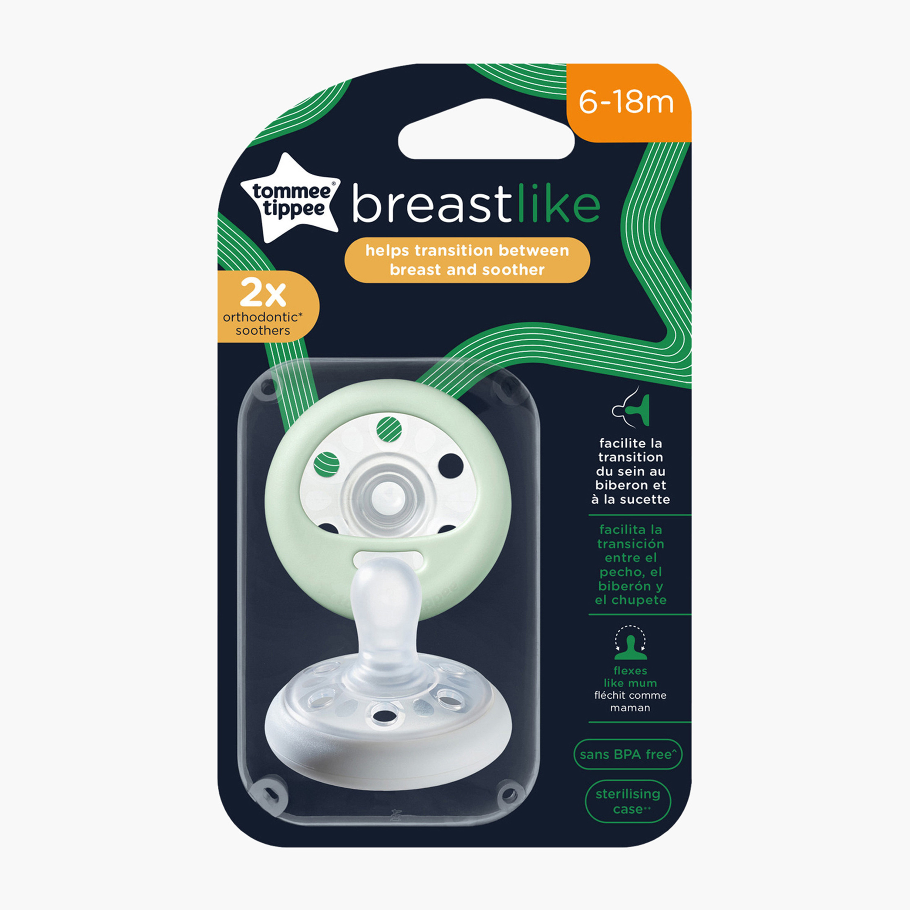 Tommee Tippee Closer to Nature 2-Piece Breast like Soother Set - 6-18 months-baby-feeding-pacifiers-image-2