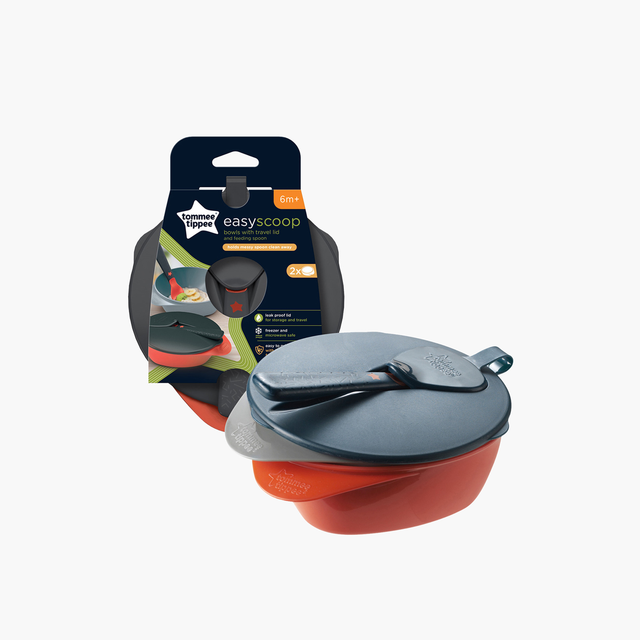 طقم أوعية من قطعتين إيزي سكوب بغطاء وملعقة من تومي تيبي-baby-feeding-mealtimeessentials-image-1