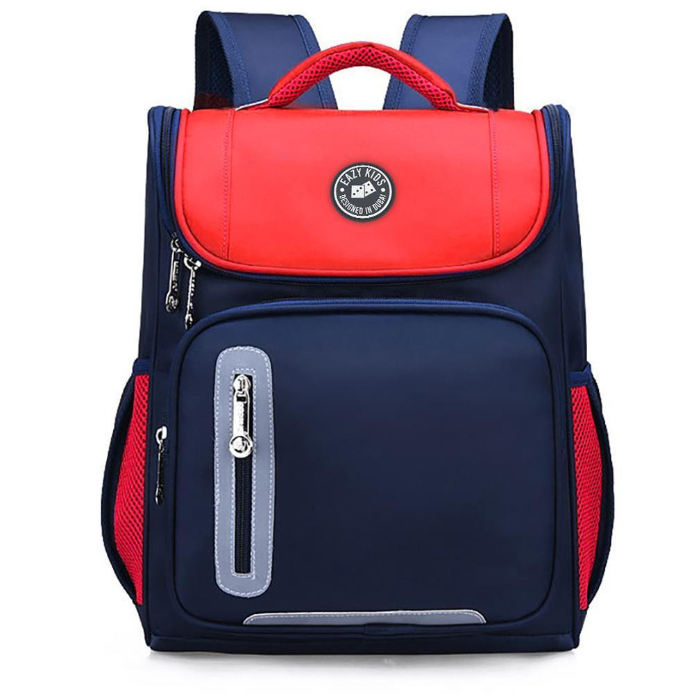 Eazy Kids Ergonomic School Bag Red Blue