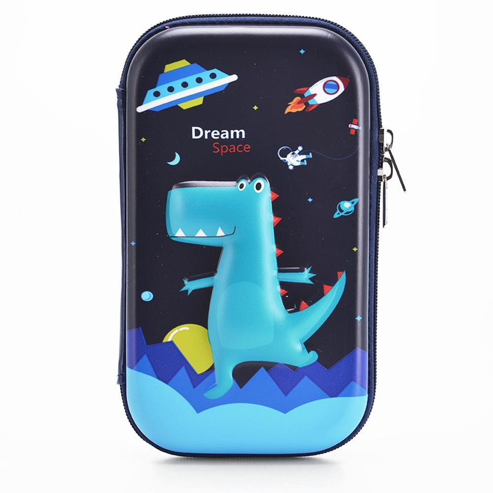 Eazy Kids Dinosaur XL Pencil Case-Blue-school-stationery-pencilcases-image-1