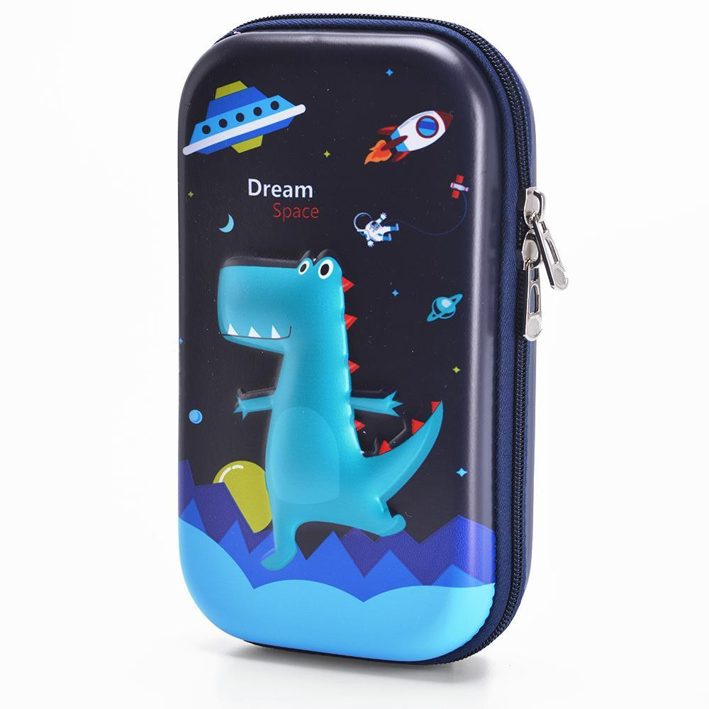 Eazy Kids Dinosaur XL Pencil Case-Blue-school-stationery-pencilcases-image-2