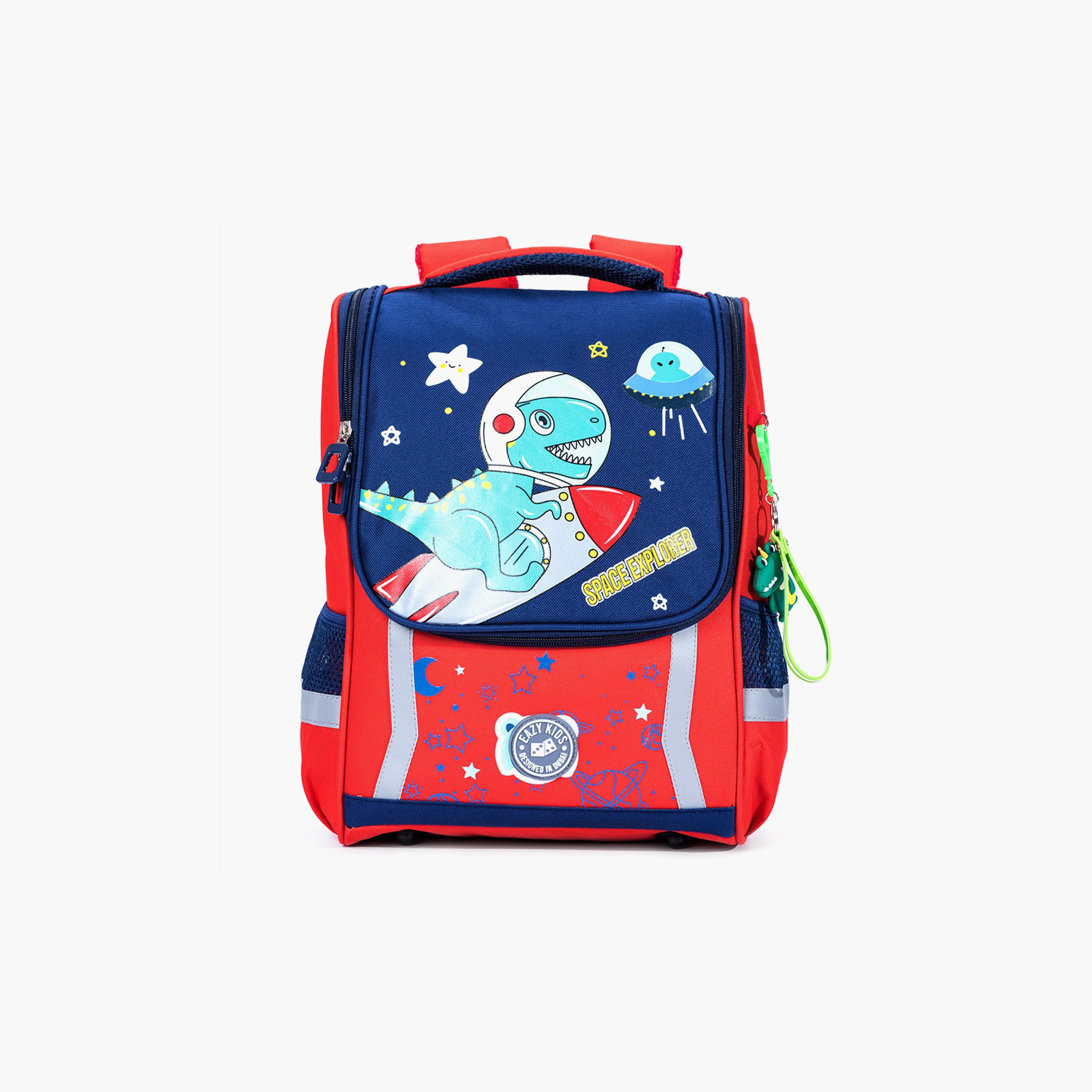 Eazy Kids School Bag Dino In Space - Red-school-bagsandbackpacks-backpacks-image-1