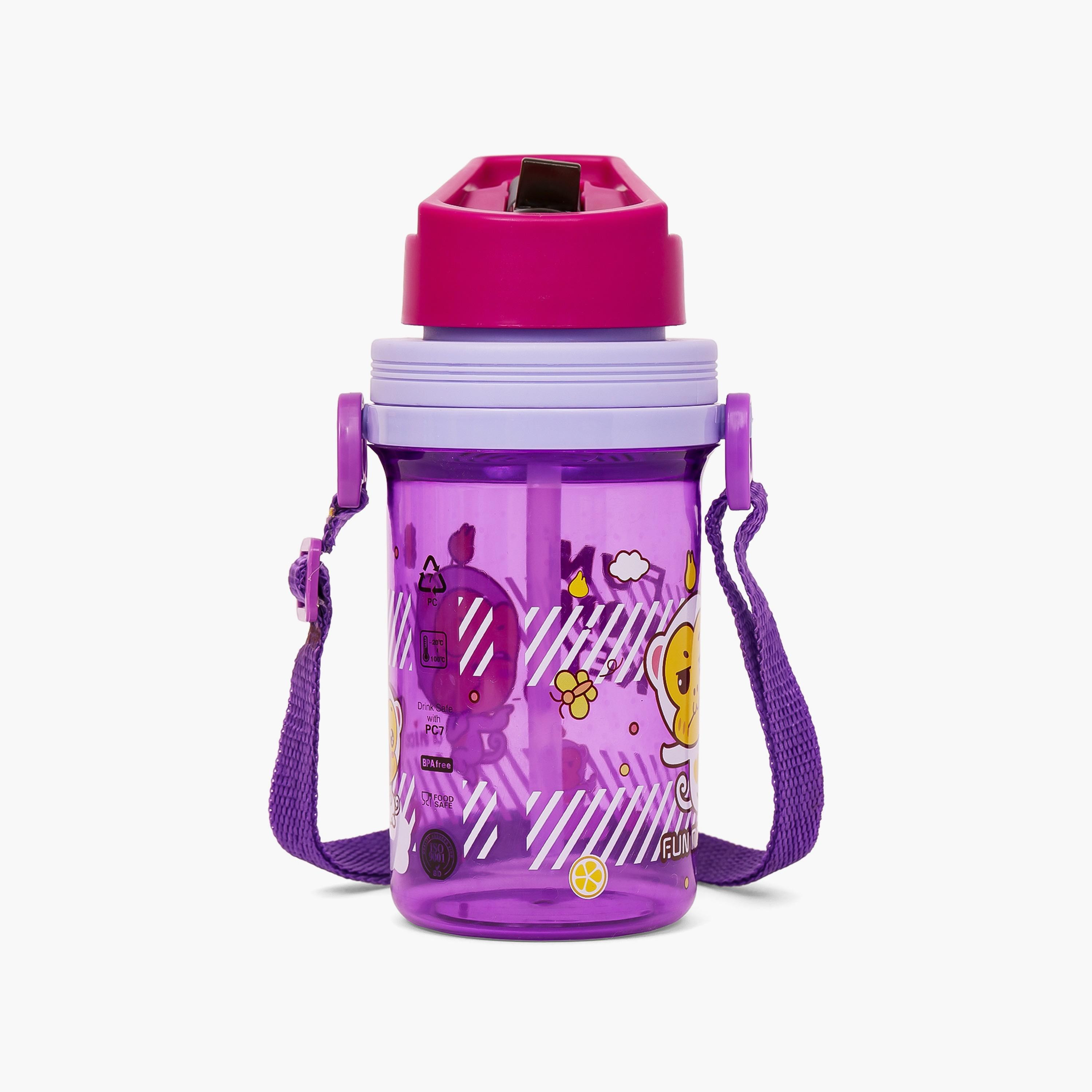 Eazy Kids Water Bottle 500 ML Wt Straw - Purple-school-waterbottles-image-2