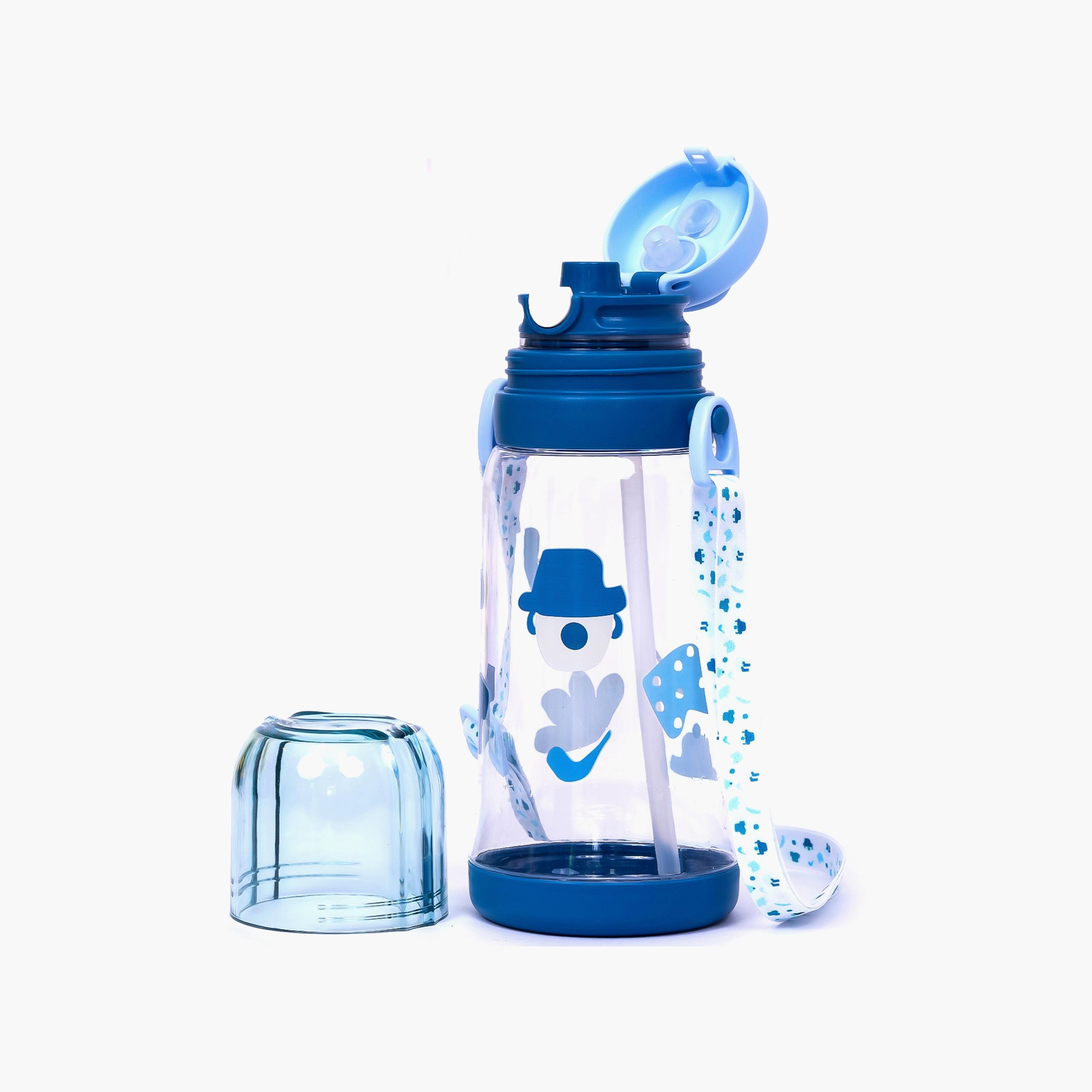 Eazy Kids Water Bottle 600 ML Wt Straw - Blue-school-waterbottles-image-5