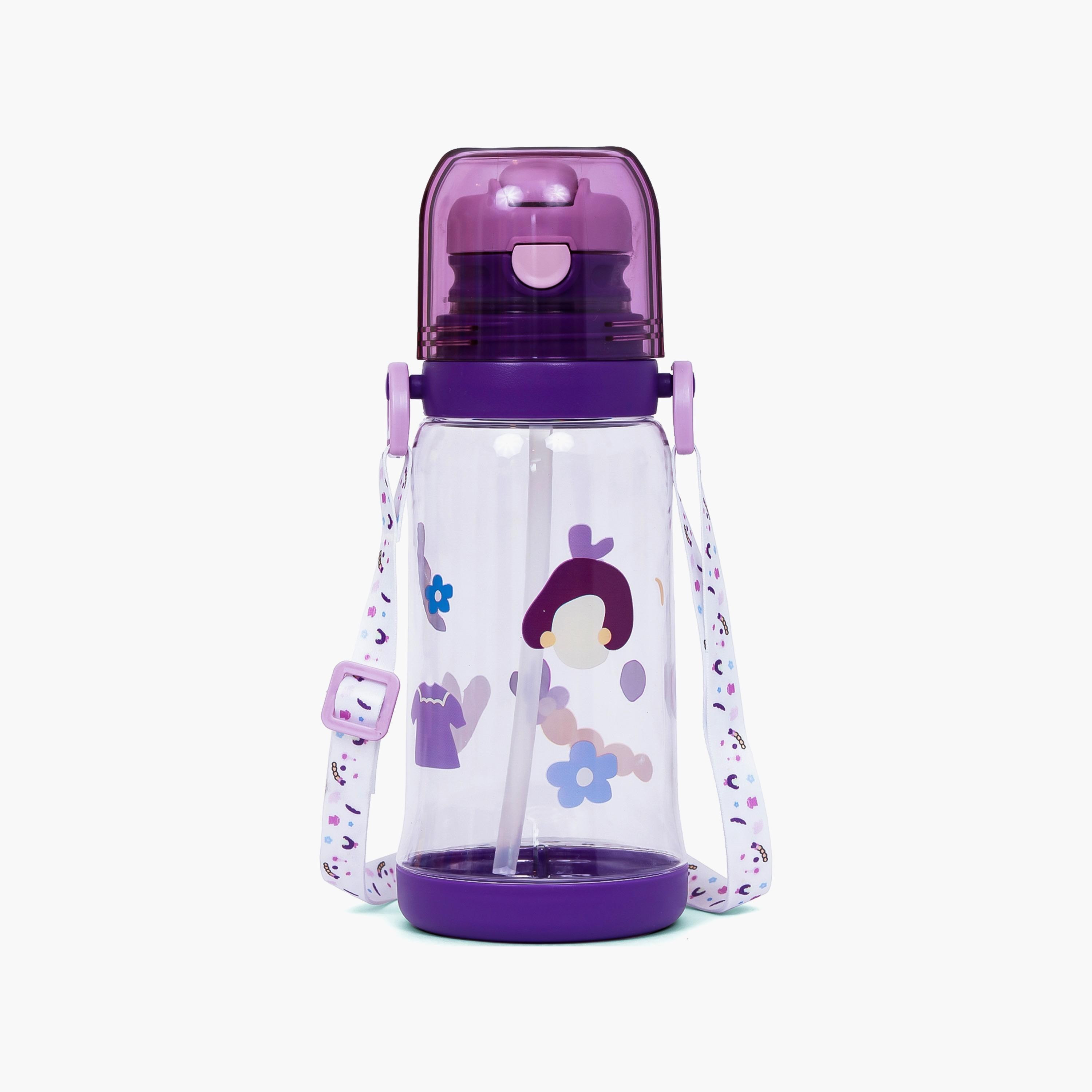 Eazy Kids Water Bottle 600 ML Wt Straw - Purple-school-waterbottles-image-1