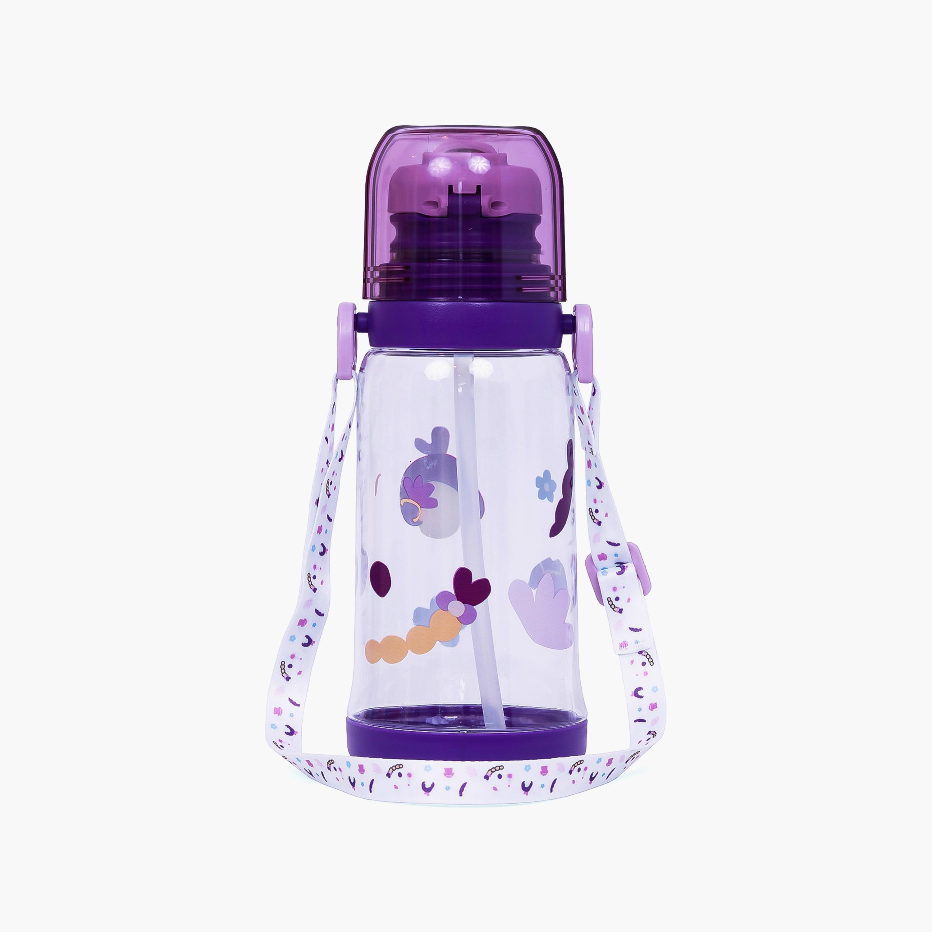 Eazy Kids Water Bottle 600 ML Wt Straw - Purple-school-waterbottles-image-2