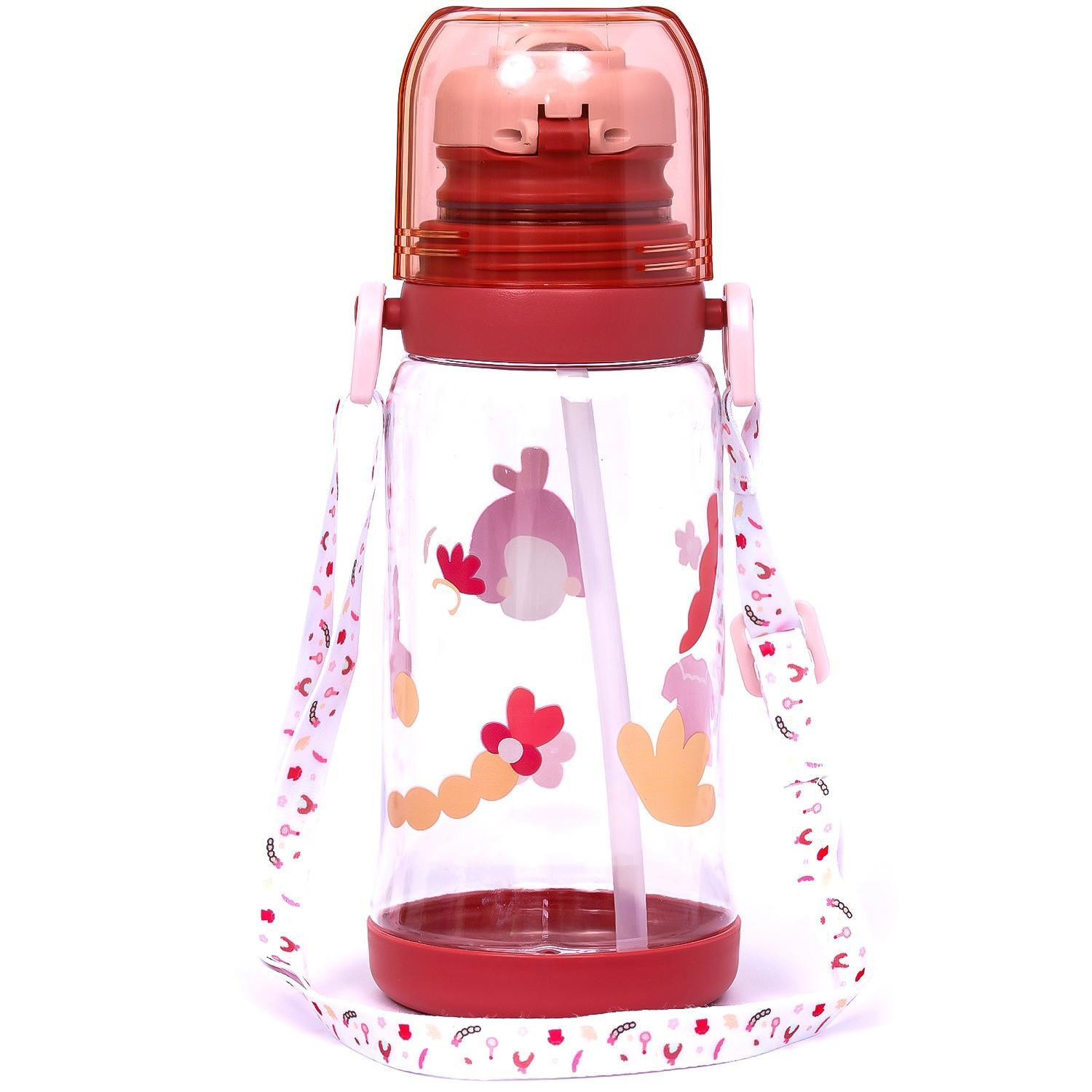 Eazy Kids Water Bottle 600 ML Wt Straw - Pink-school-waterbottles-image-2