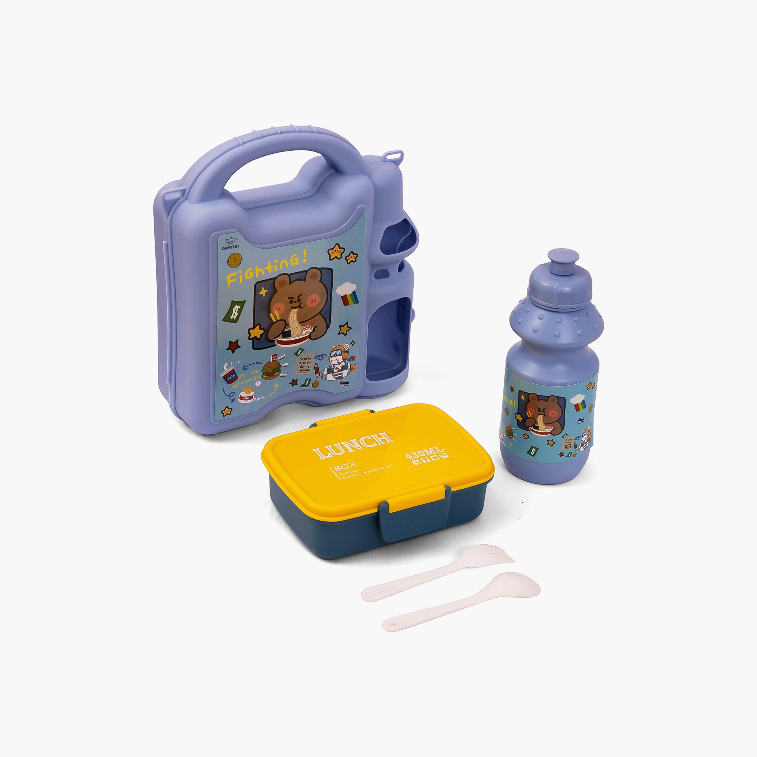 Eazy Kids Lunch Box Wt Bottle - Blue-school-lunchessentials-lunchboxes-image-4