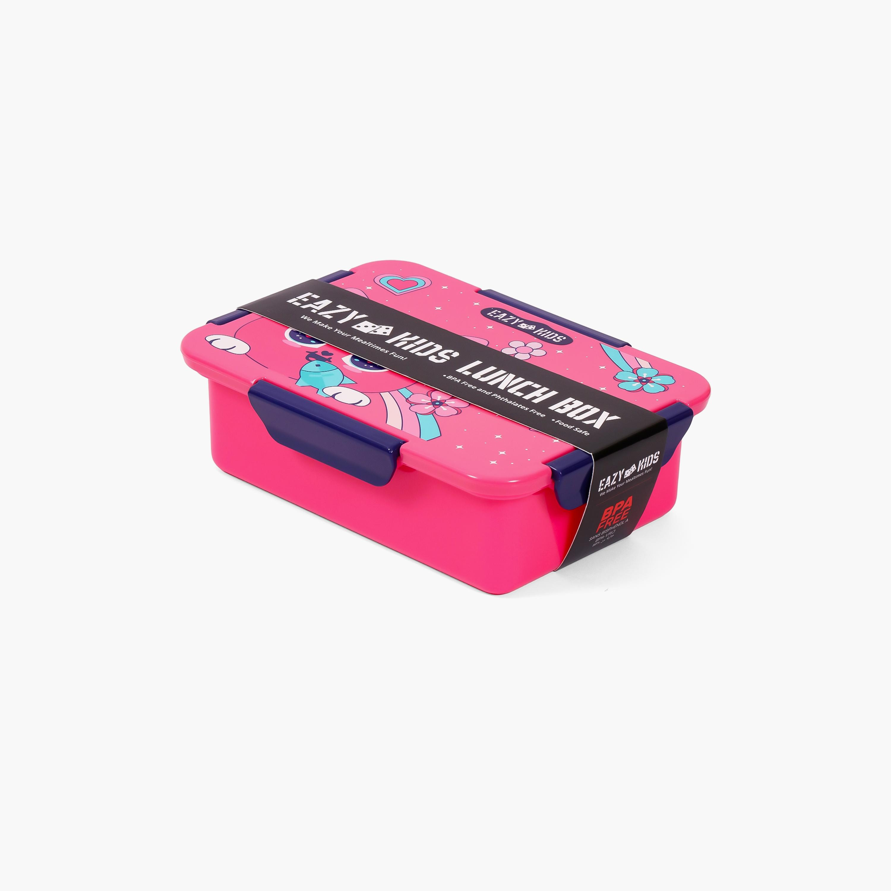 علبة غداء 850 مل من إيزي كيدز - قطة - وردي-school-lunchessentials-lunchboxes-image-1