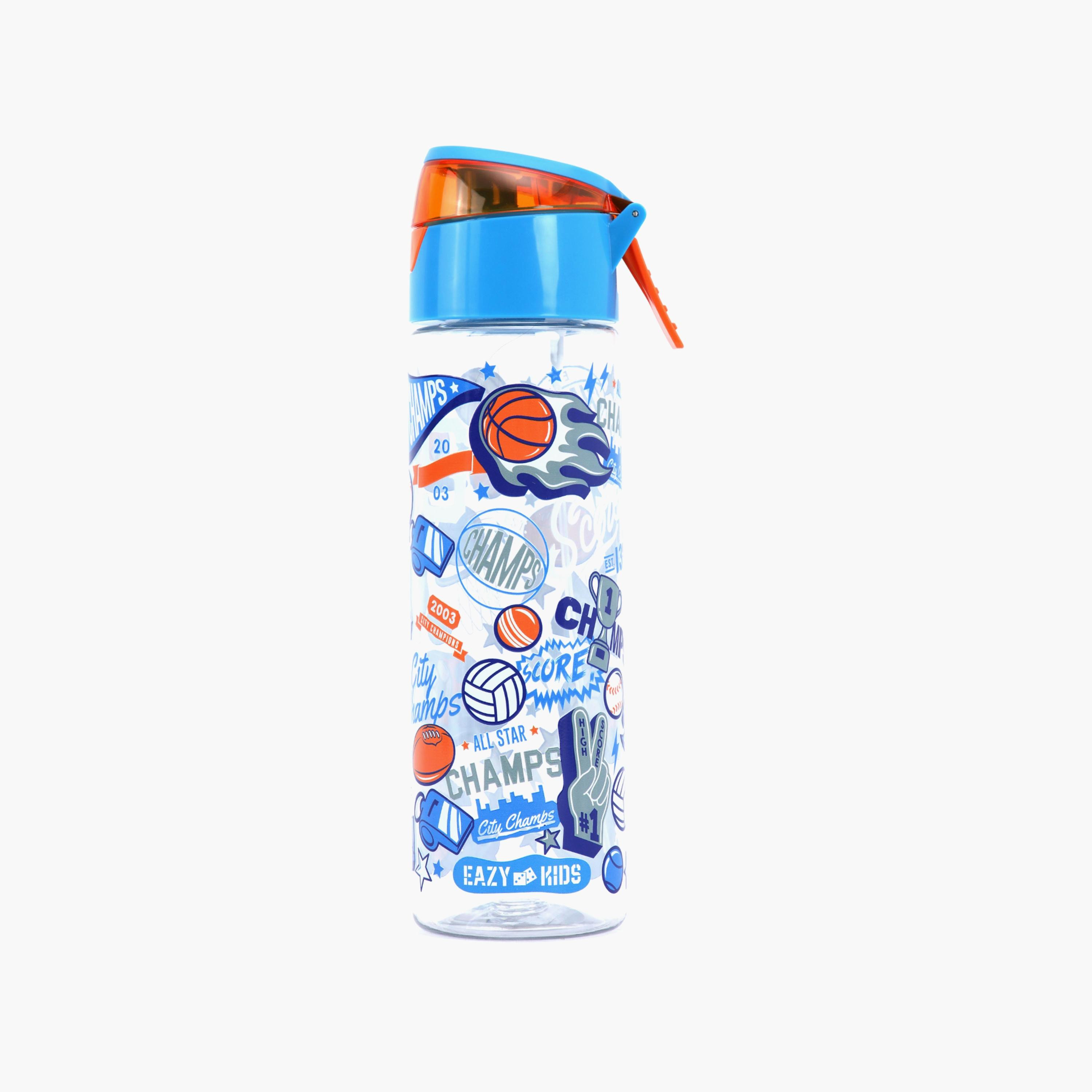 Eazy Kids Tritan Water Bottle W/ Spray, Soccer - Blue, 750 ML-school-waterbottles-image-1