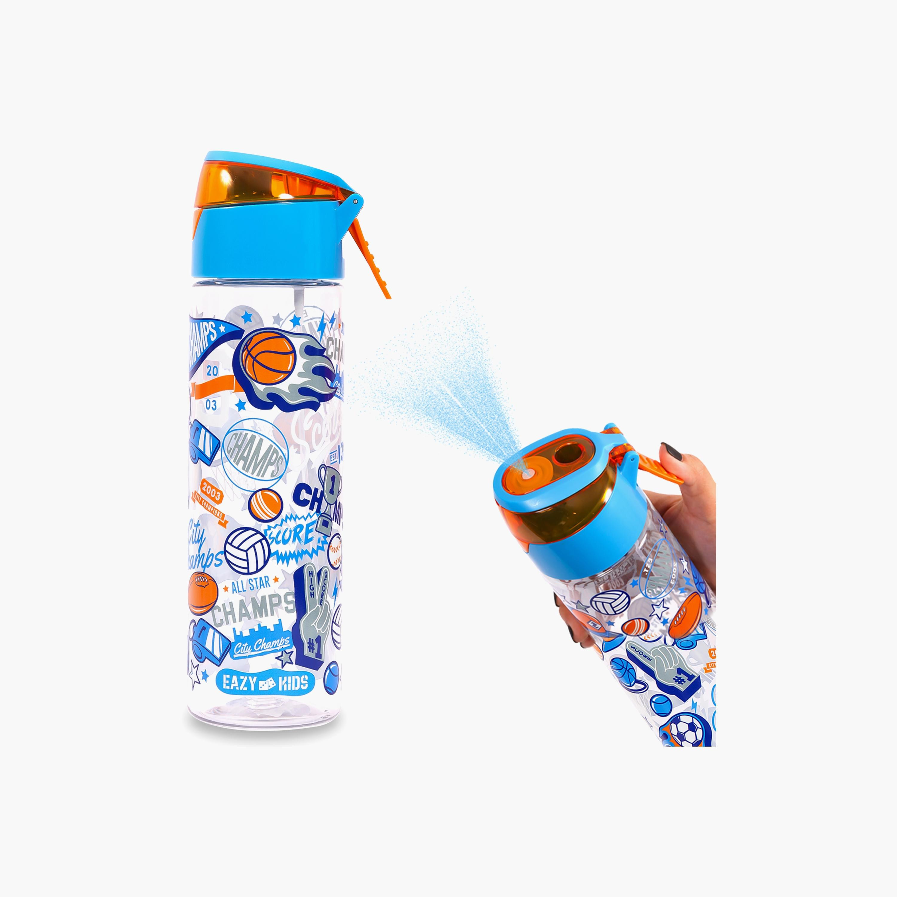 Eazy Kids Tritan Water Bottle W/ Spray, Soccer - Blue, 750 ML-school-waterbottles-image-5