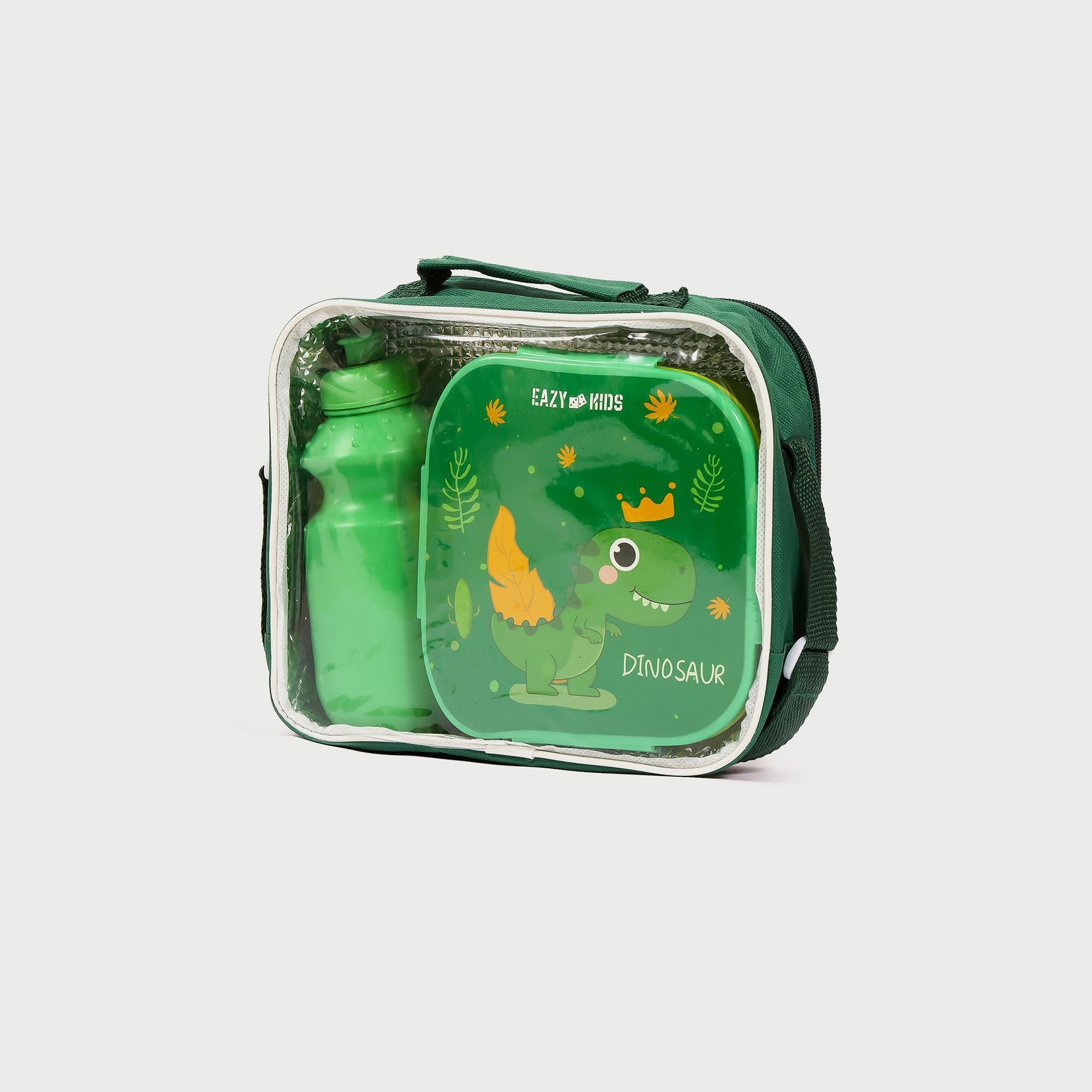 Buy Eazy Kids Lunch Box And Water Bottle With Bag Dino Green Online for Kids Centrepoint KSA