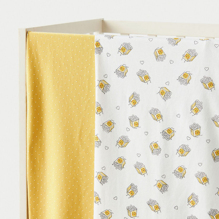 Juniors 2-Piece Popcorn Print Receiving Blanket Set - 80x80 cm-Receiving Blankets-image-1