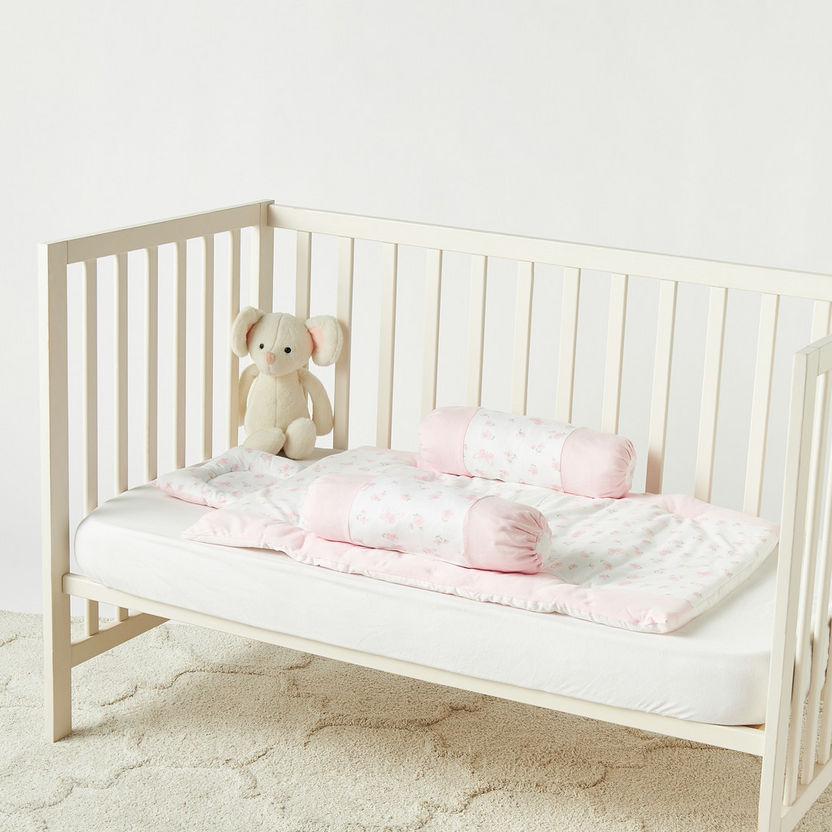 Juniors 4-Piece Floral Print Bolster Set-Baby Bedding-image-0