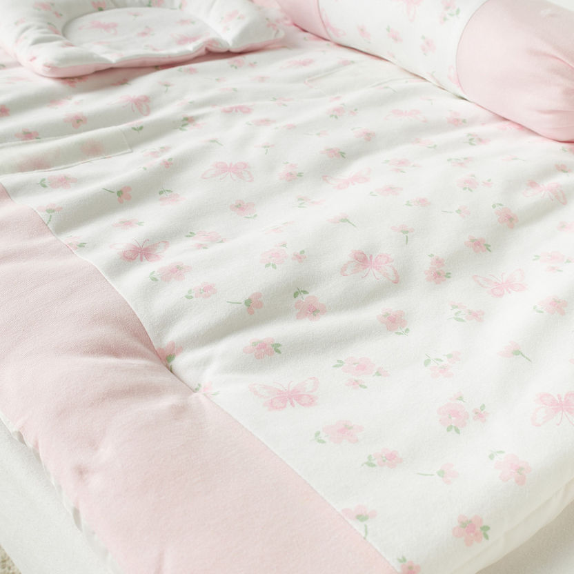 Juniors 4-Piece Floral Print Bolster Set-Baby Bedding-image-3