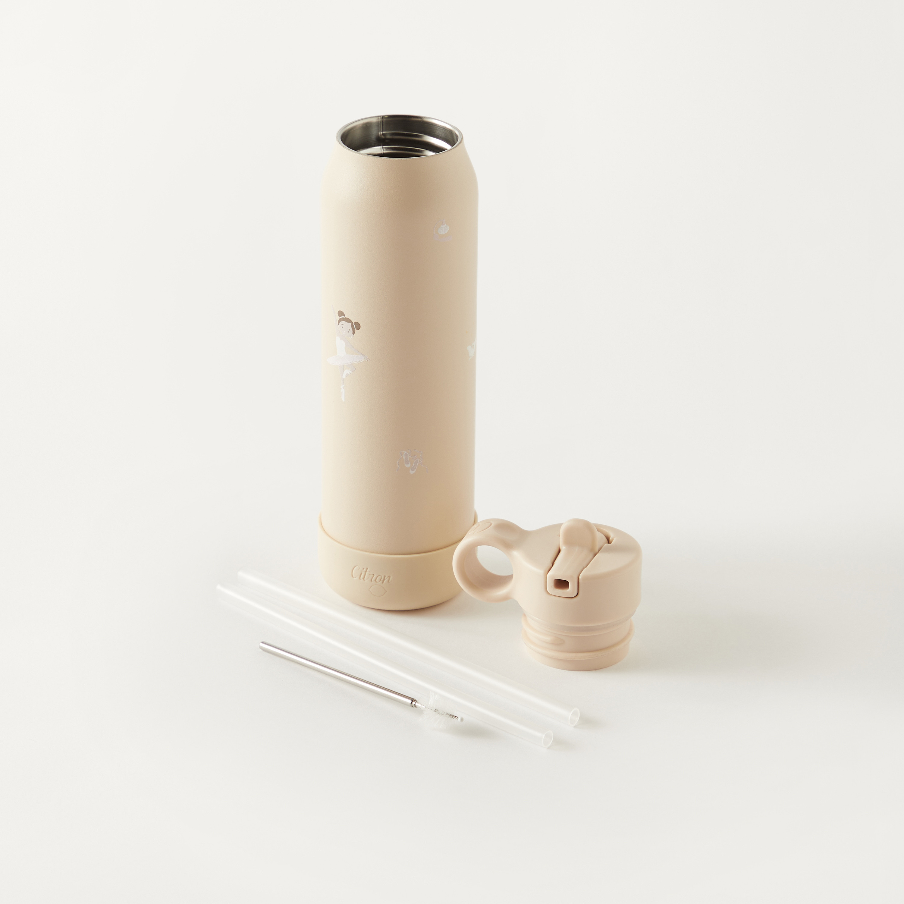 Citron Ballerina Print Stainless Steel Water Bottle - 500 ml-school-waterbottles-image-4