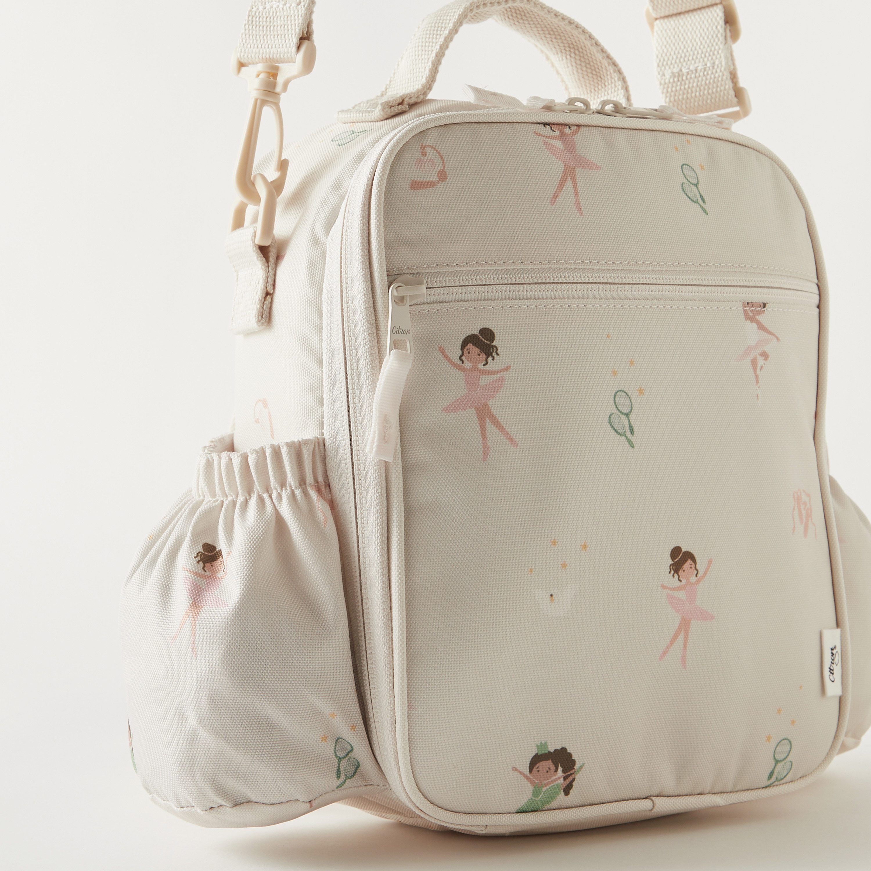 Citron Ballerina Print Insulated Lunch Bag with Detachable Strap-school-lunchessentials-lunchbags-image-3