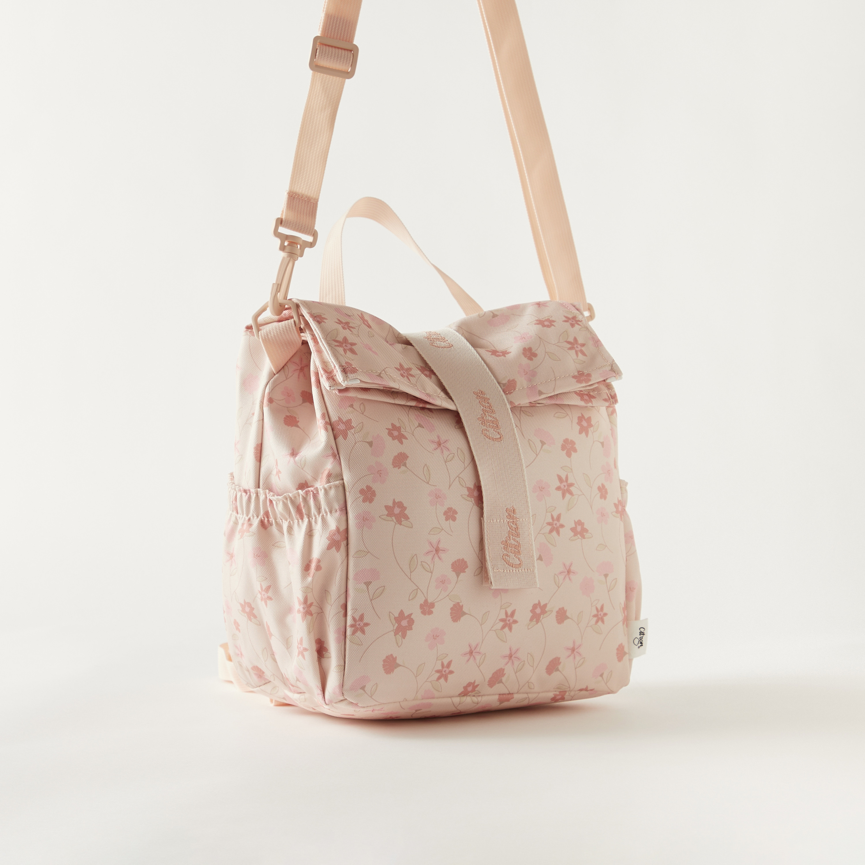 Citron Floral Print Insulated Lunch Bag with Detachable Strap-school-lunchessentials-lunchbags-image-3