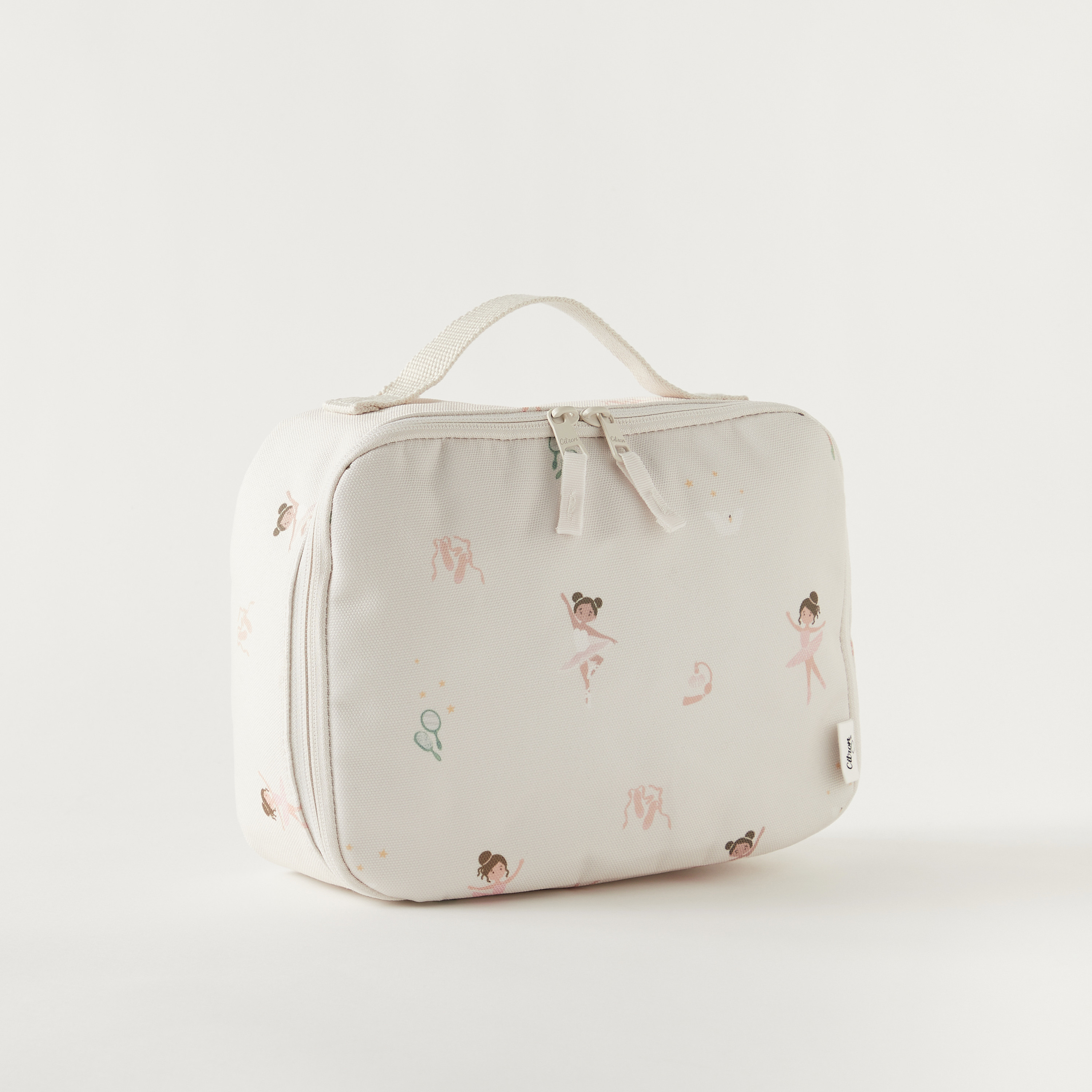 Citron Ballerina Print Insulated Lunch Bag with Handle and Zip Closure-school-lunchessentials-lunchbags-image-2