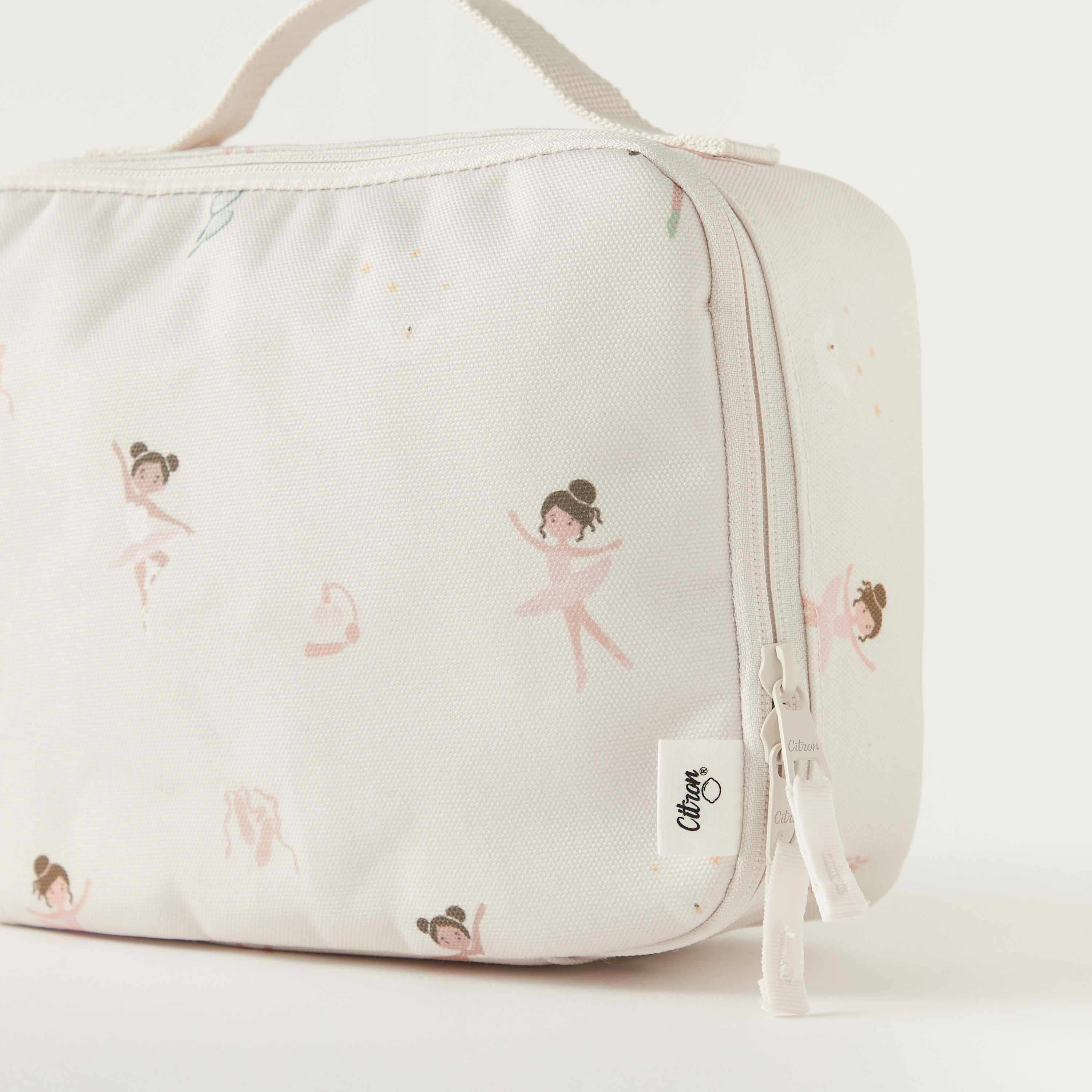 Citron Ballerina Print Insulated Lunch Bag with Handle and Zip Closure-school-lunchessentials-lunchbags-image-3