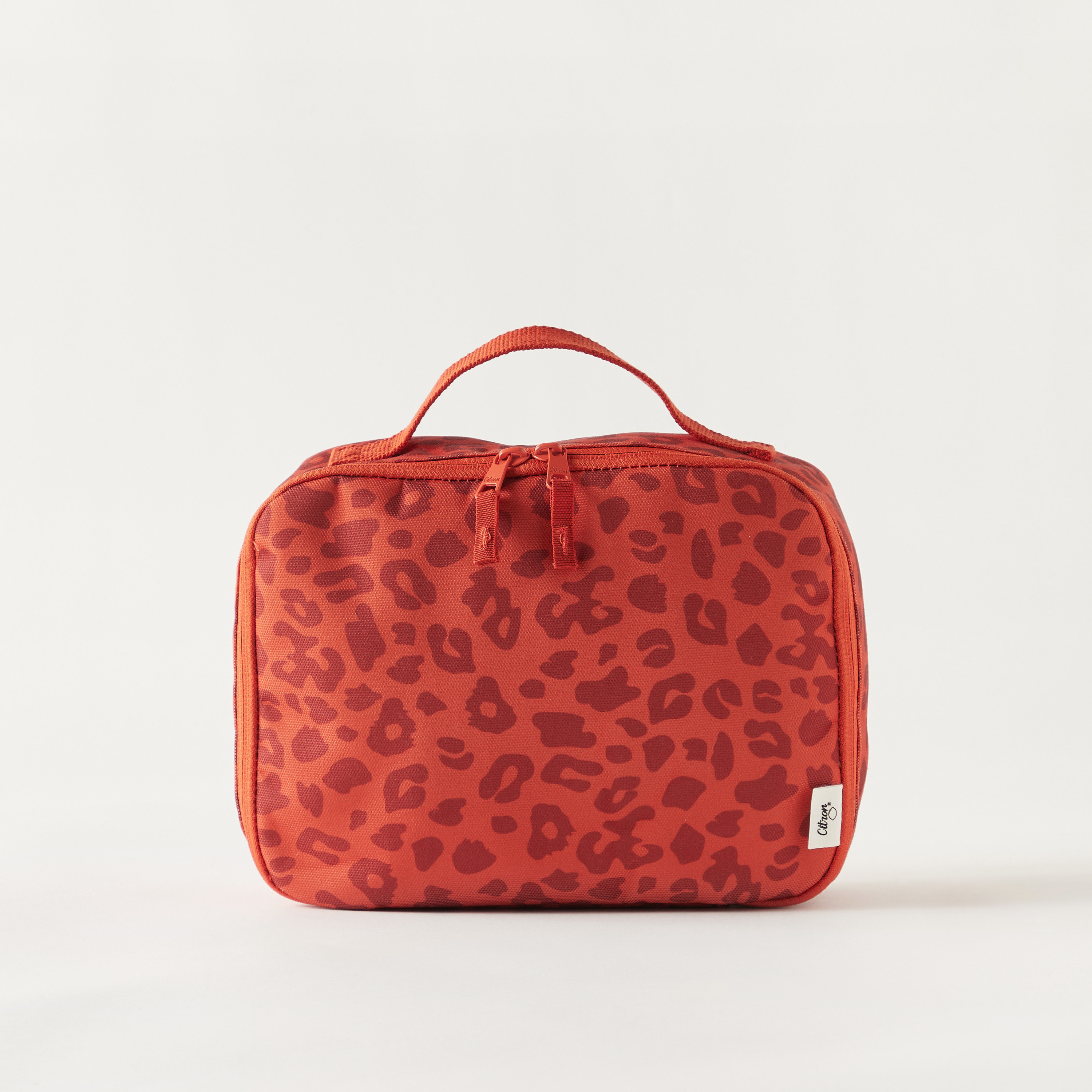 Citron Animal Print Insulated Lunch Bag with Handle and Zip Closure-school-lunchessentials-lunchbags-image-1