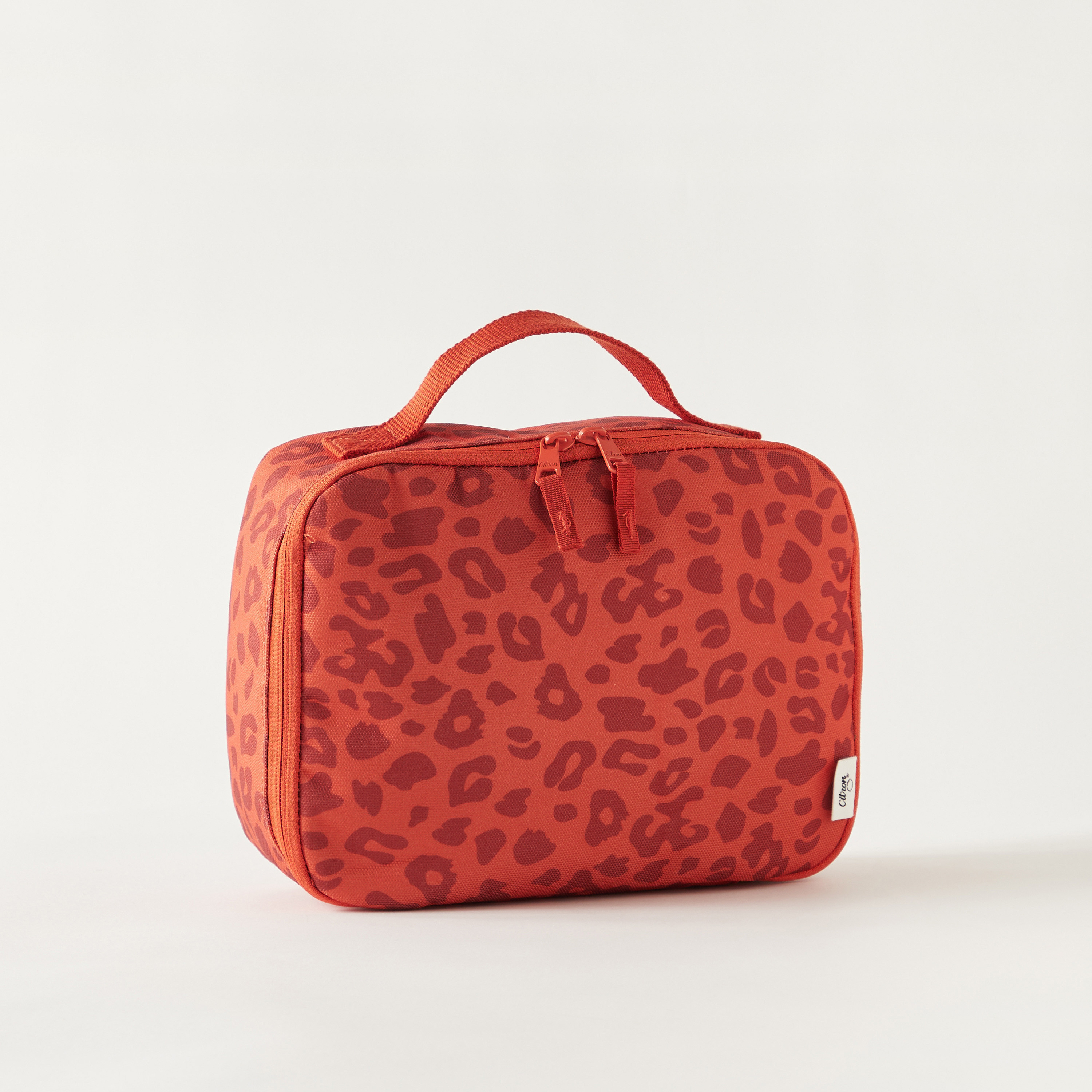 Citron Animal Print Insulated Lunch Bag with Handle and Zip Closure-school-lunchessentials-lunchbags-image-2
