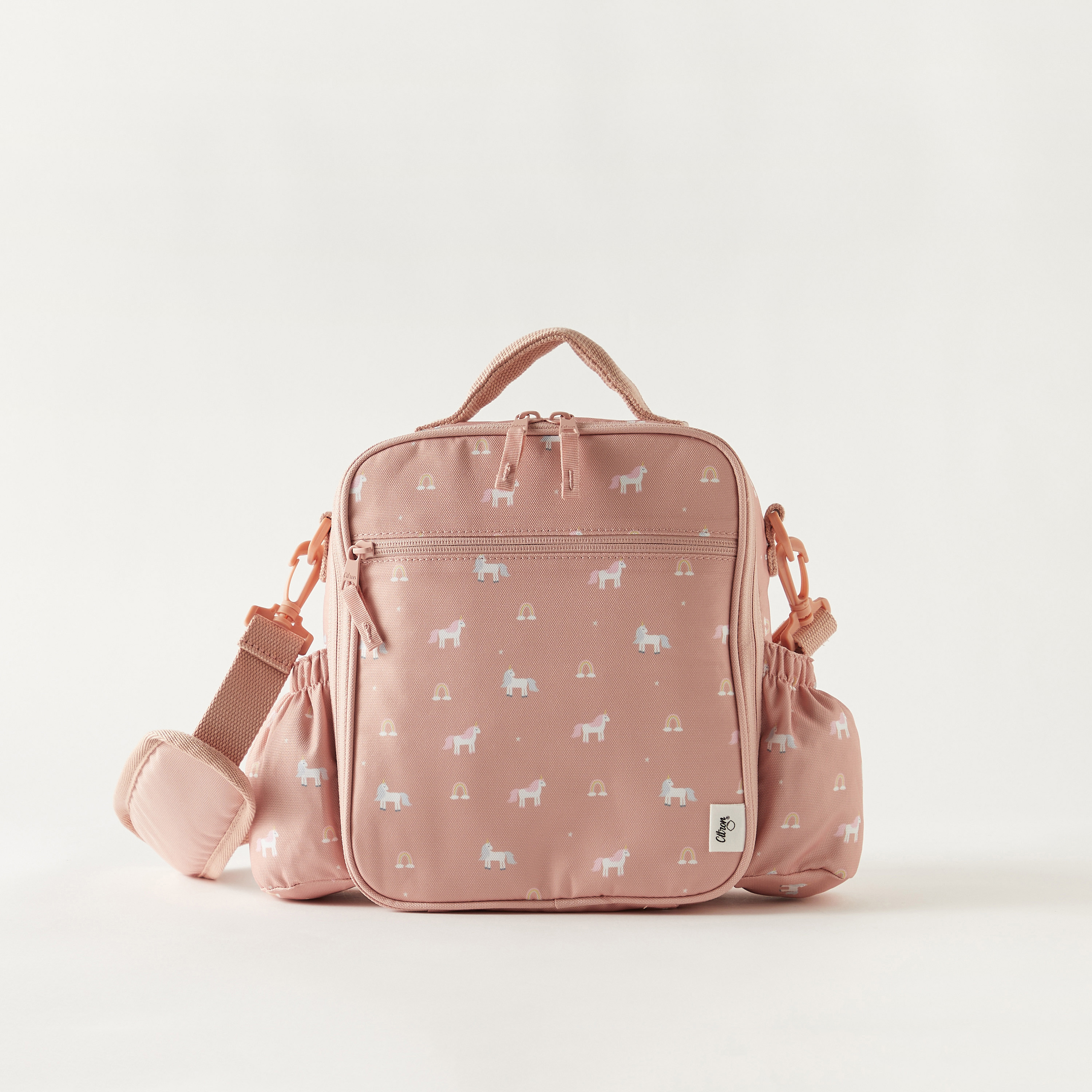 Citron Unicorn Print Insulated Lunch Bag with Shoulder Straps-school-lunchessentials-lunchbags-image-1