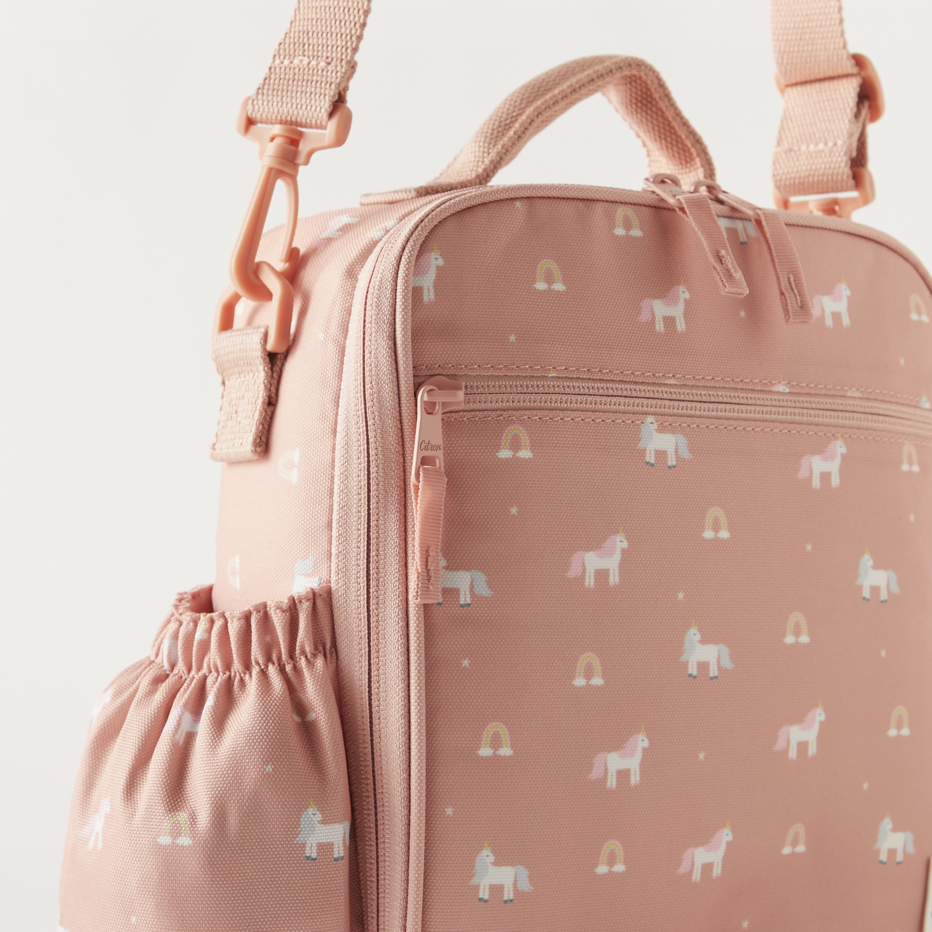 Citron Unicorn Print Insulated Lunch Bag with Shoulder Straps-school-lunchessentials-lunchbags-image-2
