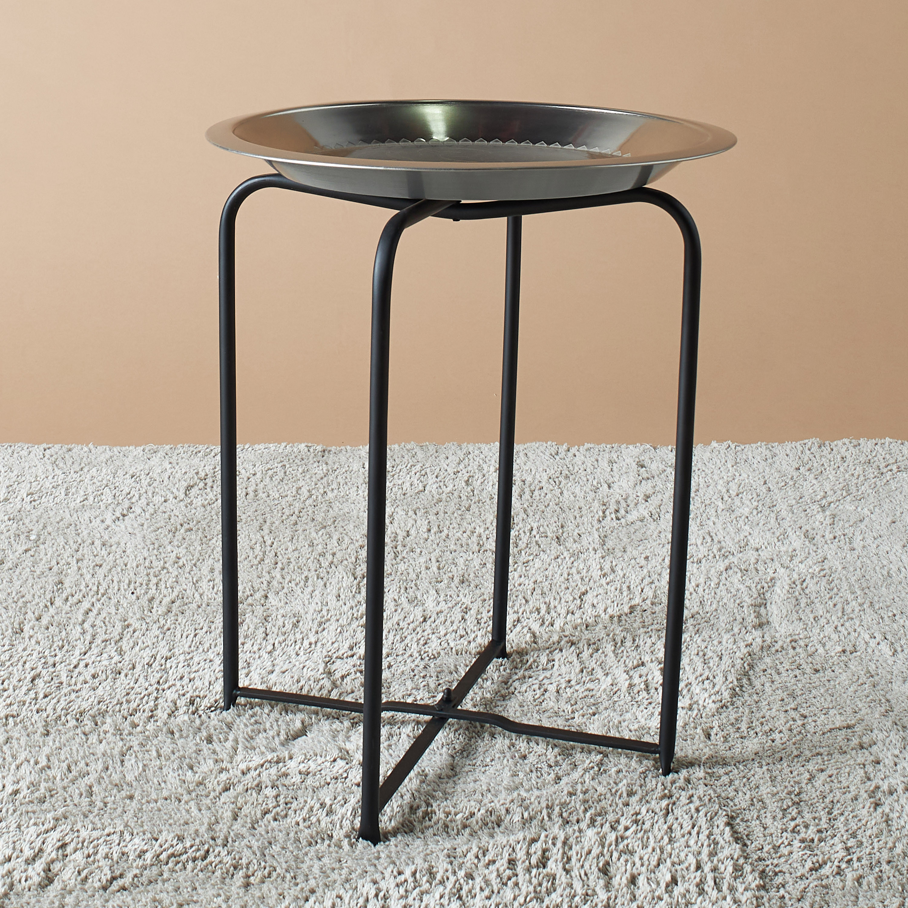 طاولة زينة بسطح ميتاليك - 41x41x49 سم-furniture-livingroom-sideandendtables-image-2