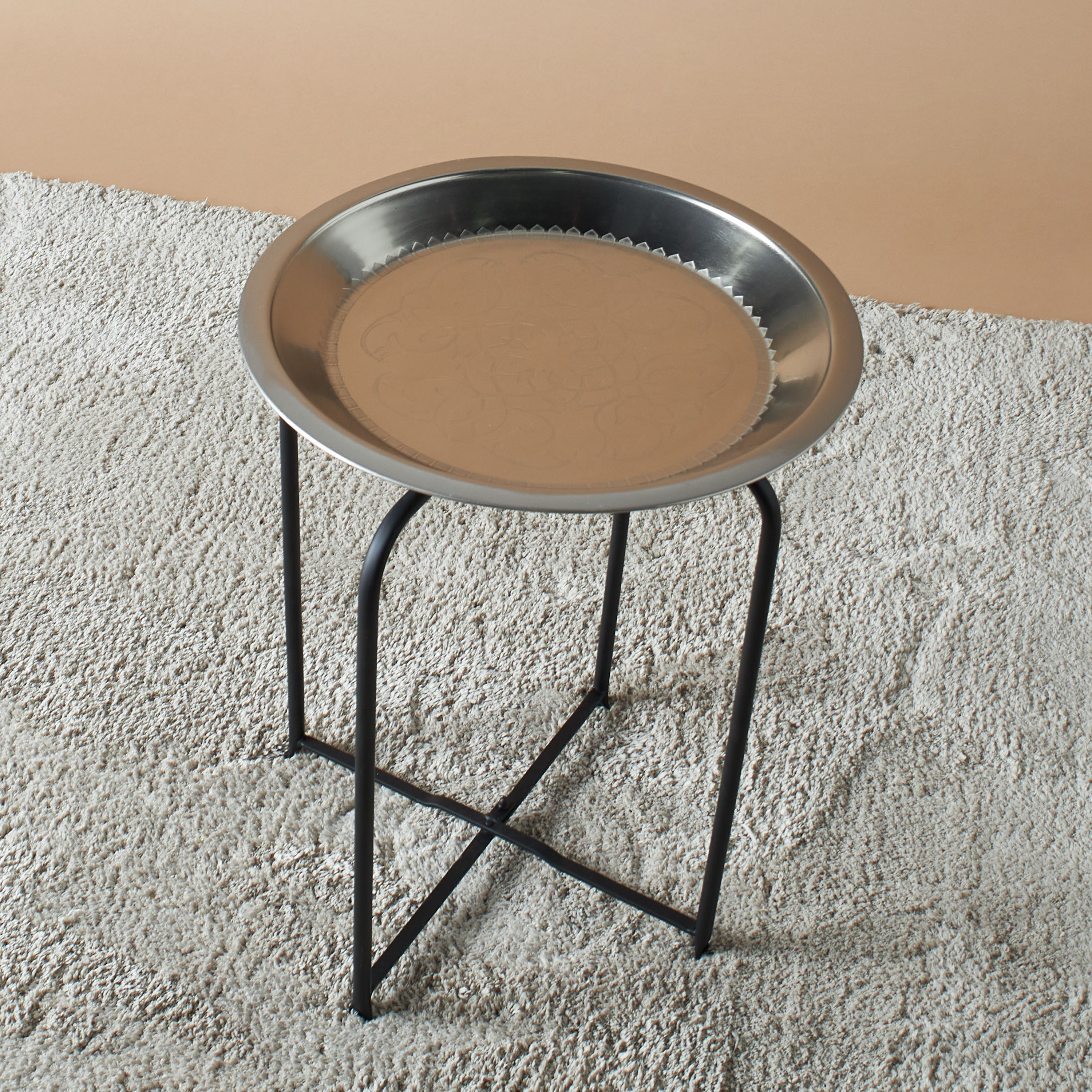 طاولة زينة بسطح ميتاليك - 41x41x49 سم-furniture-livingroom-sideandendtables-image-3