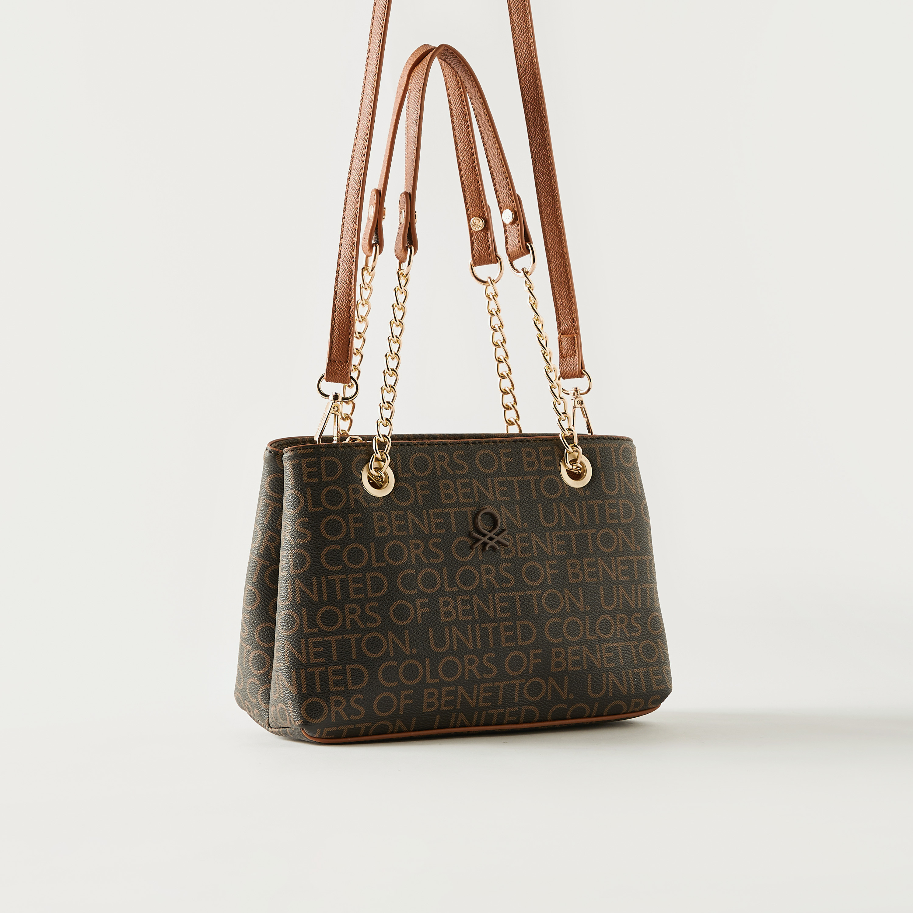 United Colors of Benetton Monogram Print Tote Bag-women-bagsandwallets-handbags-image-1