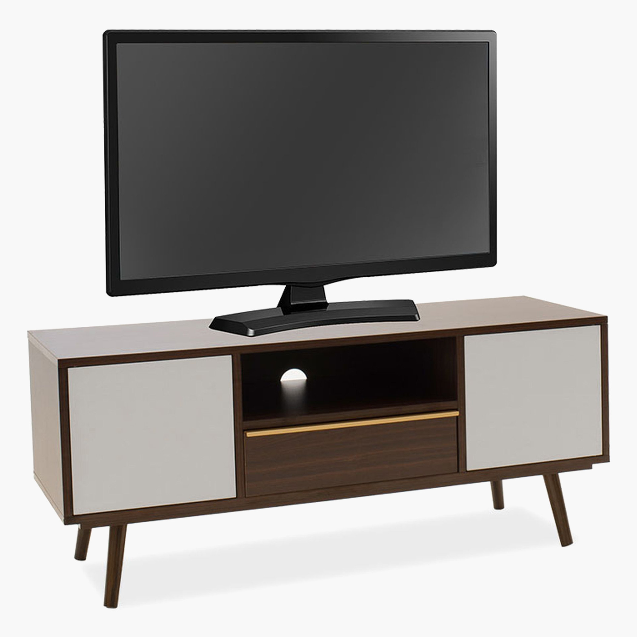 Solid Wooden Top TV Unit with Drawer - 110x39x47 cms-furniture-livingroom-tvandmediaunits-image-1