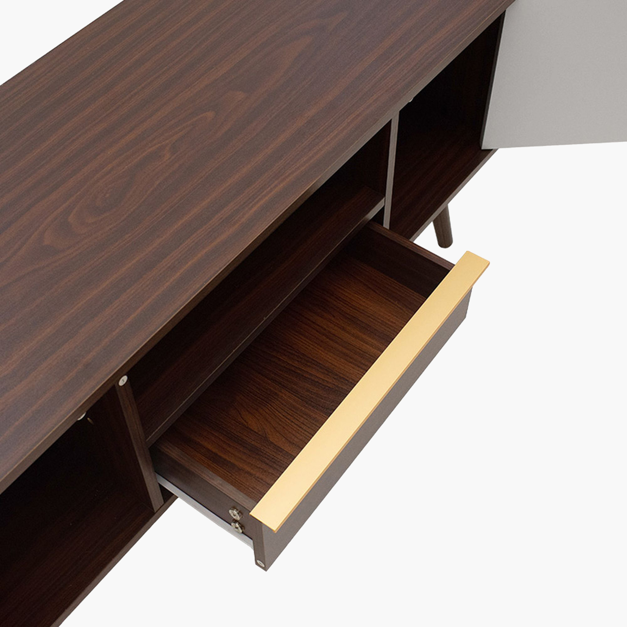 Solid Wooden Top TV Unit with Drawer - 110x39x47 cms-furniture-livingroom-tvandmediaunits-image-5