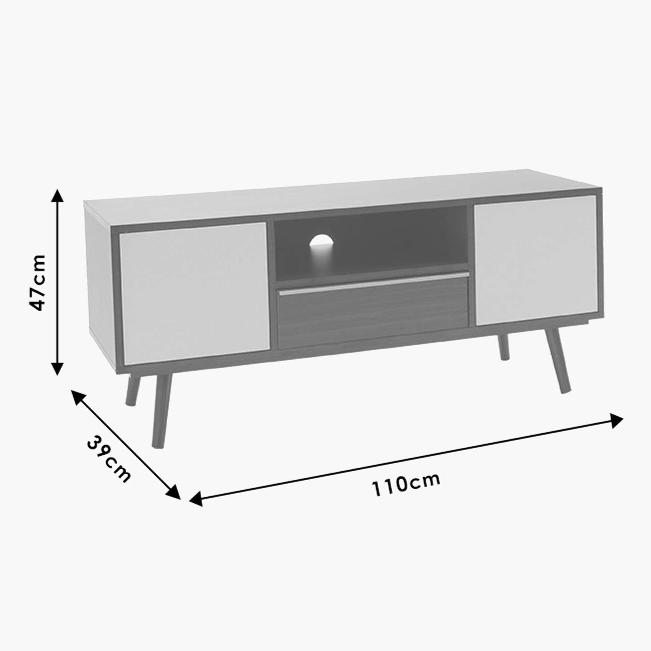 Solid Wooden Top TV Unit with Drawer - 110x39x47 cms-furniture-livingroom-tvandmediaunits-image-7
